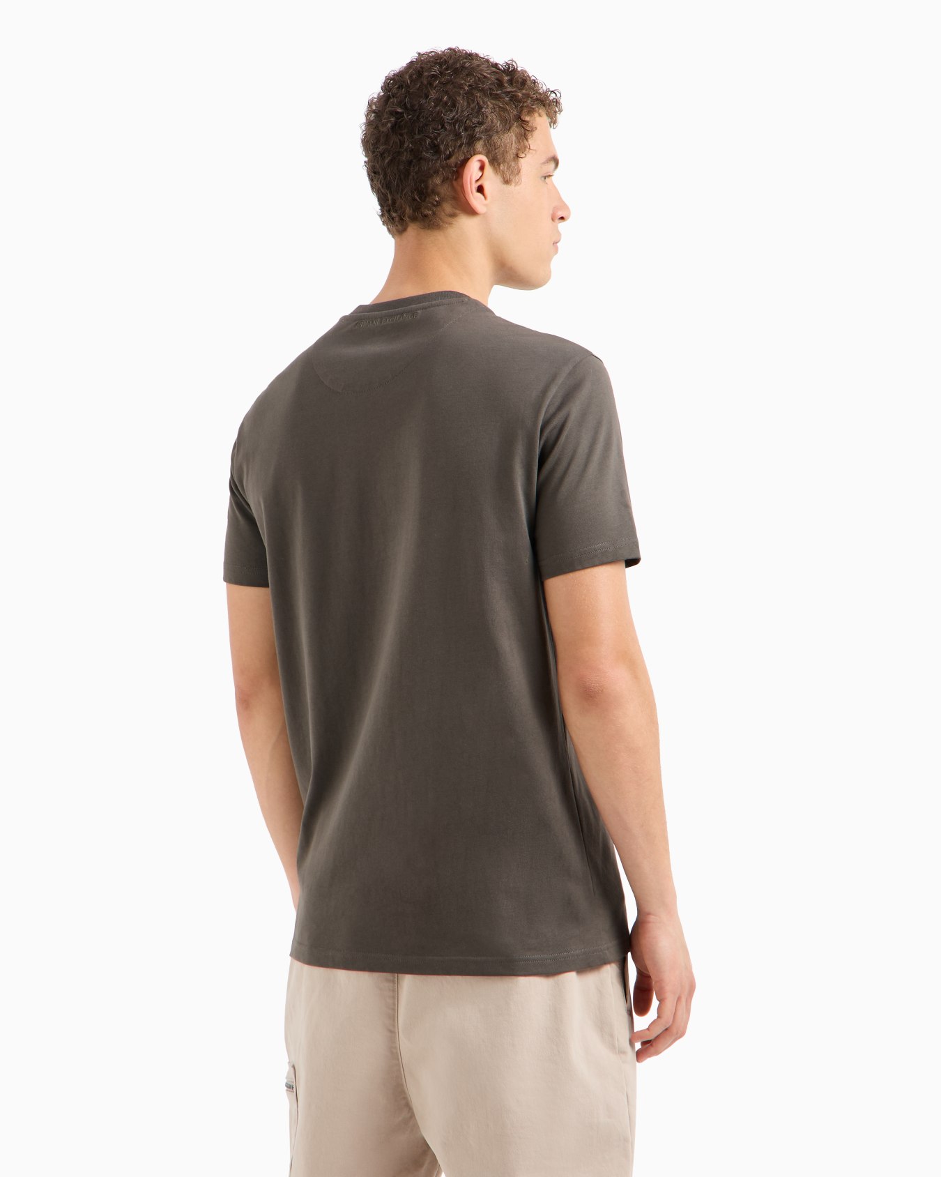 Regular fit T-shirt with eagle embroidery in ASV jersey Slide 2