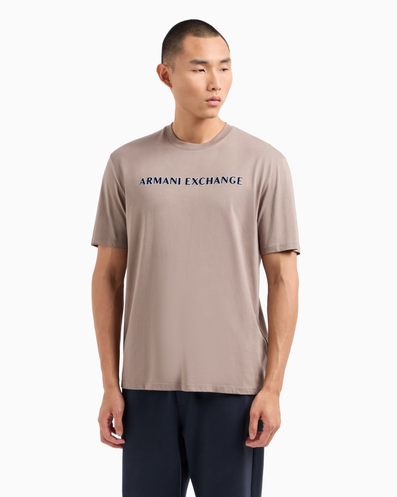 Regular fit organic cotton T-shirt with ASV logo lettering Slide 1