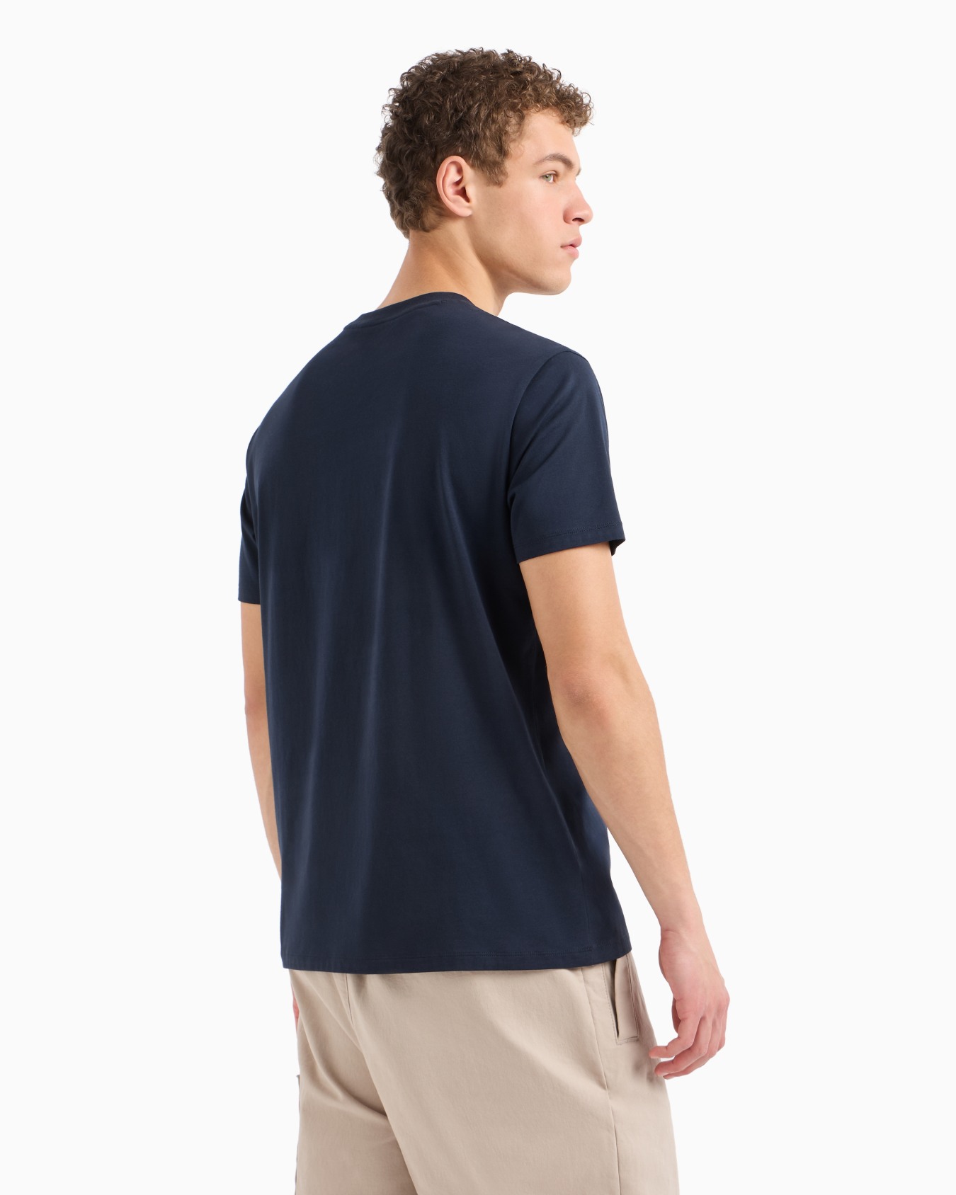 Camiseta regular fit con logo abstracto estampado en algodón ASV Diapositiva 2