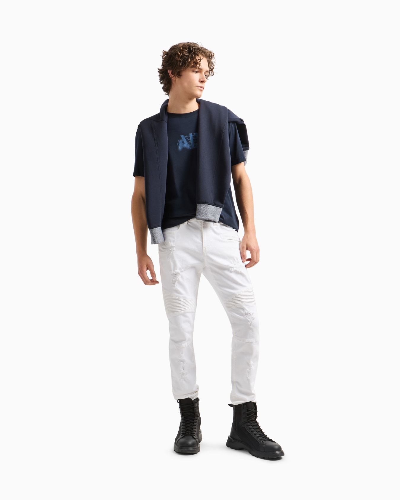 Regular fit T-shirt with urban military logo in ASV cotton Slide 1