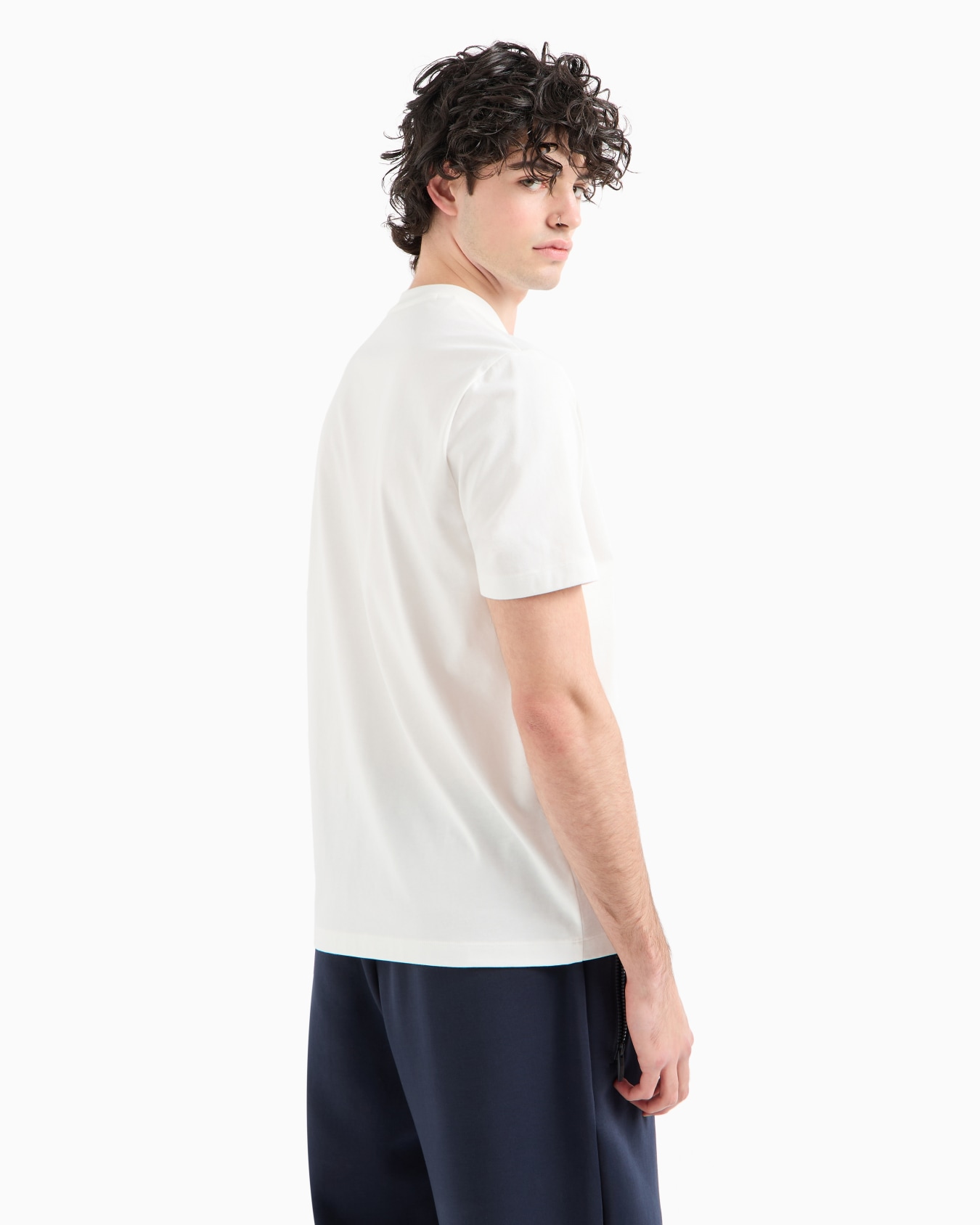 Regular fit T-shirt with brush stroke logo in ASV cotton Slide 2