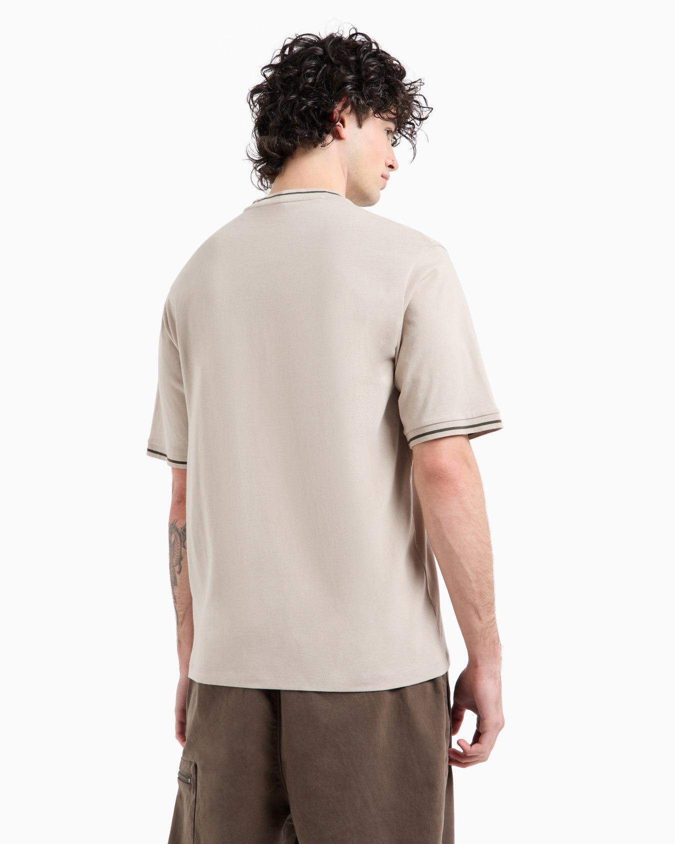 Camiseta de corte relajado con ribetes en contraste en algodón ASV Diapositiva 2