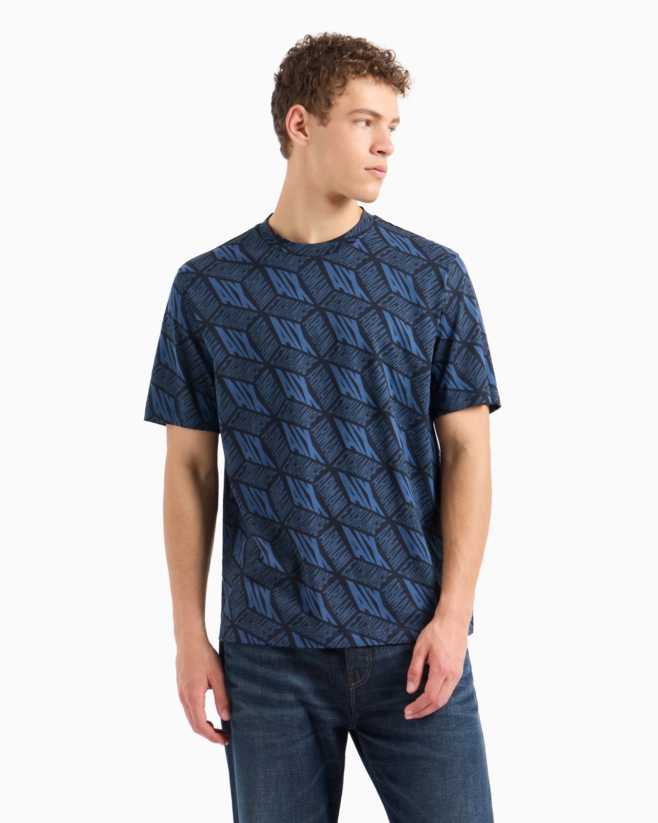 Regular fit t-shirt with 3D effect print in ASV cotton Slide 1