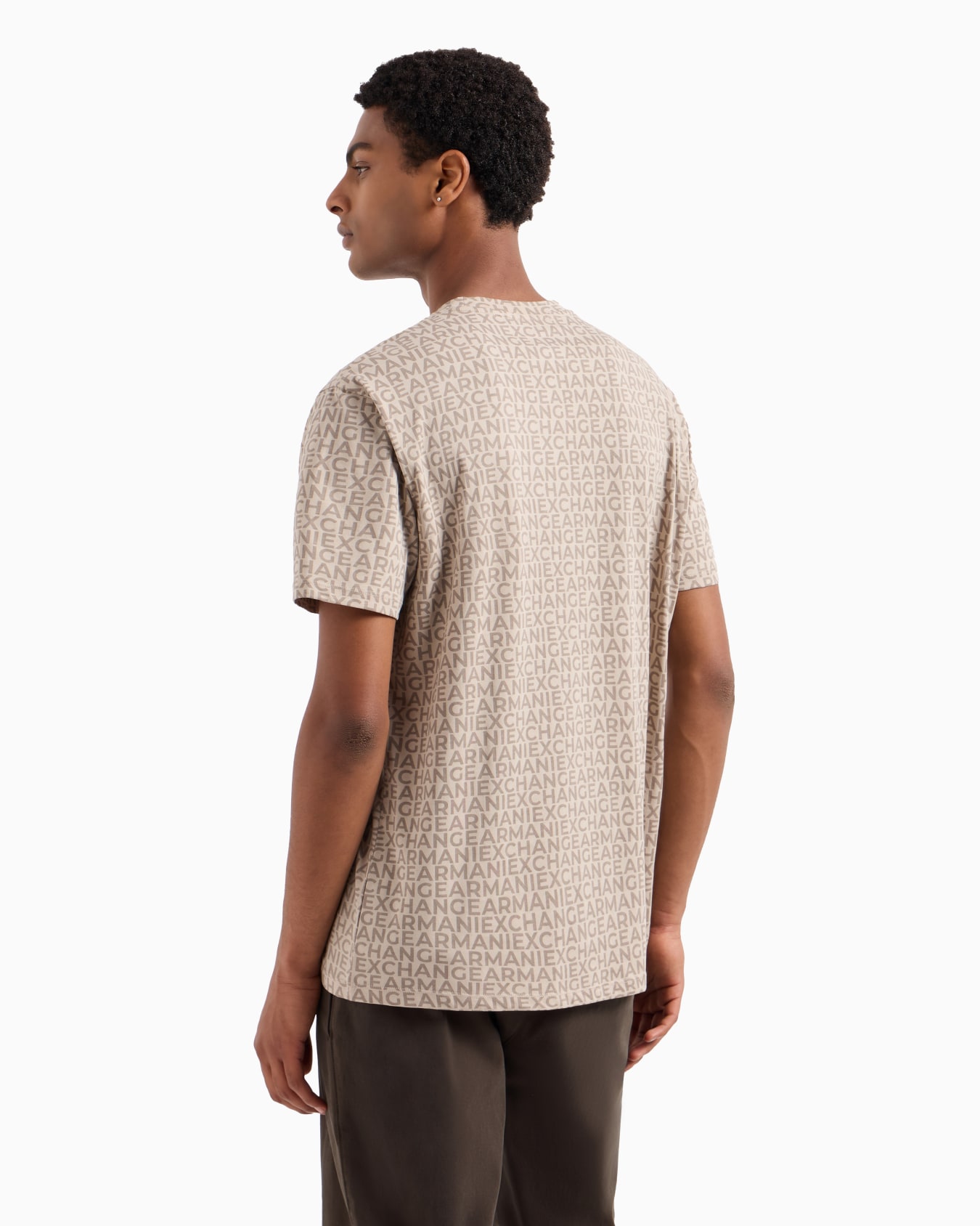 Regular fit T-shirt in allover monogram cotton in ASV cotton Slide 2
