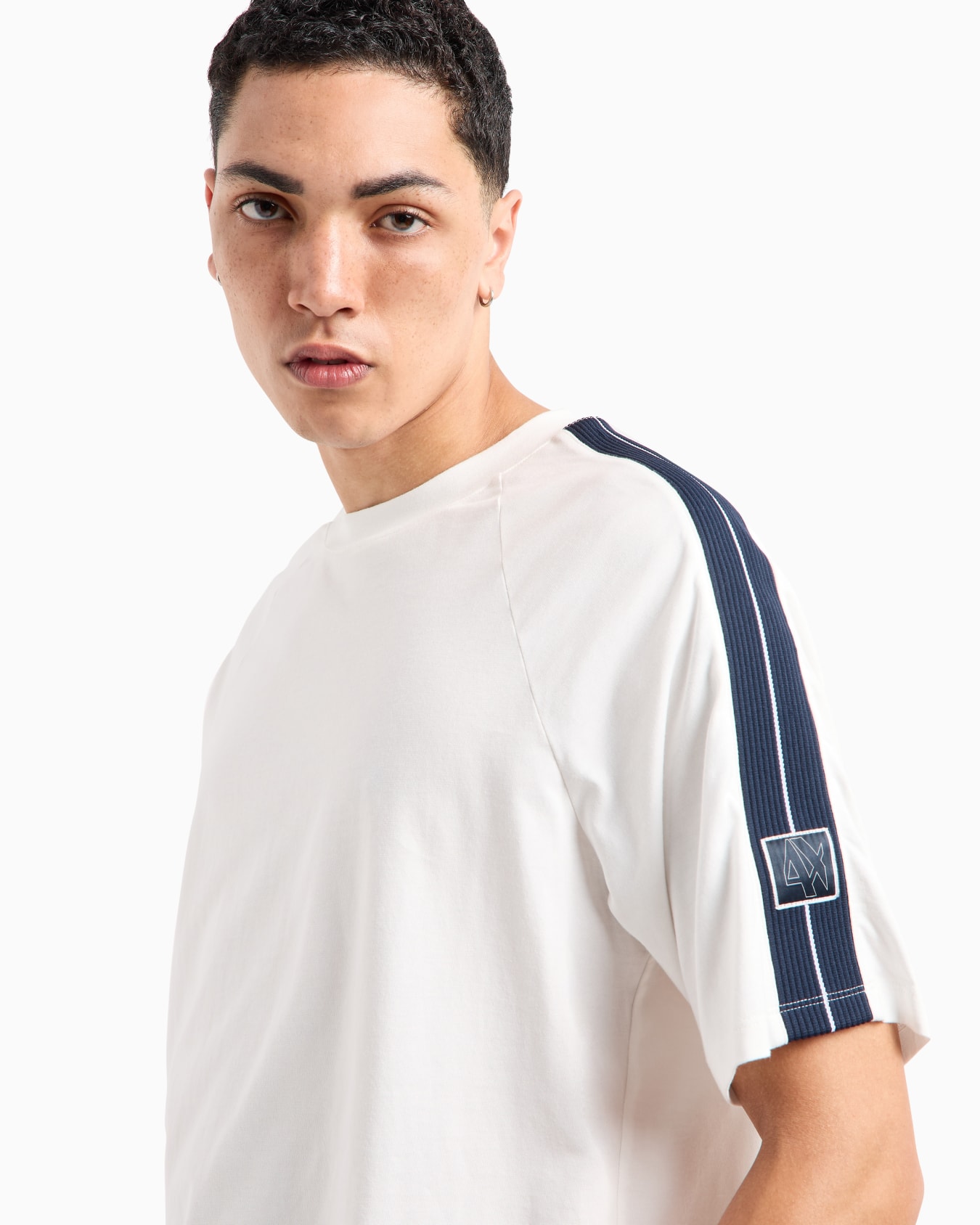 Camiseta con bandas en las mangas de algodón ASV Diapositiva 4