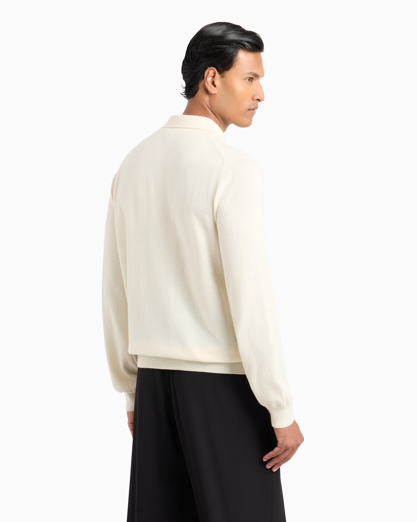 Long-sleeved cashmere polo shirt Slide 2