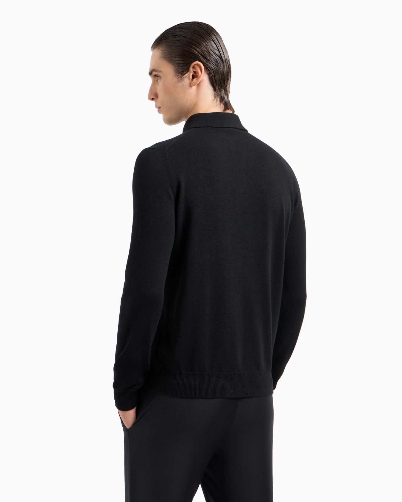Long-sleeved cashmere polo shirt Slide 2