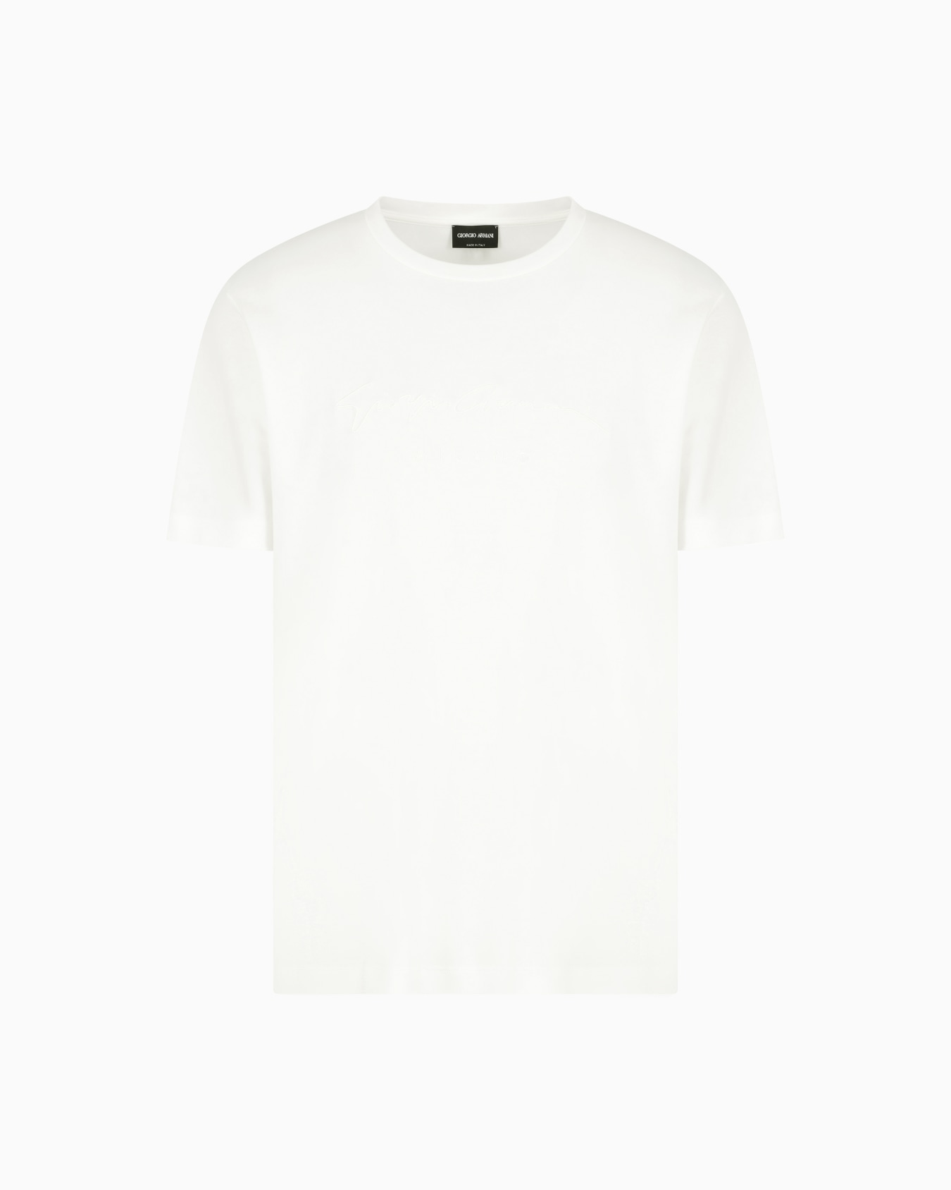Pure cotton interlock signature logo T-shirt Slide 0
