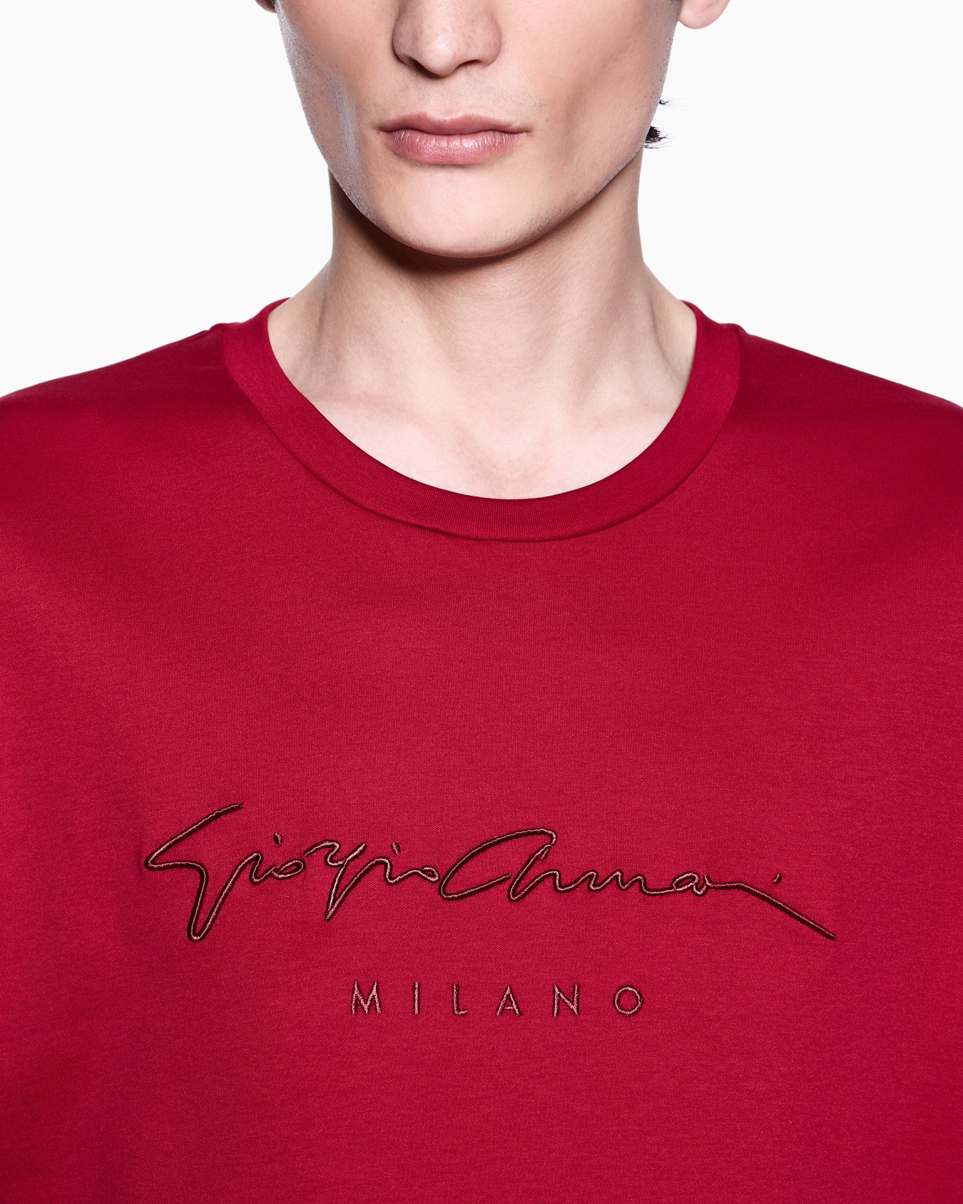 Pure cotton interlock signature logo T-shirt Slide 4
