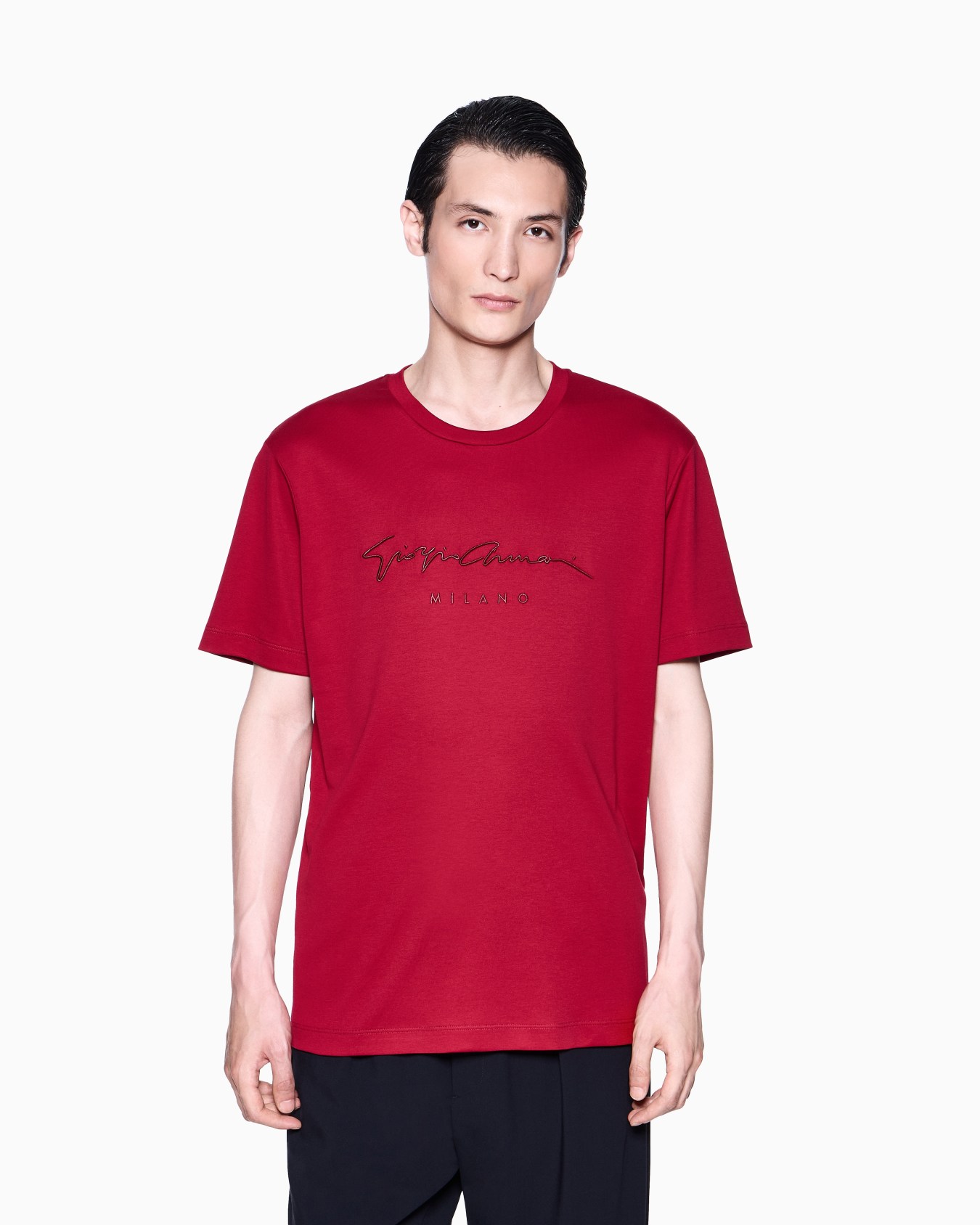 Pure cotton interlock signature logo T-shirt Slide 3