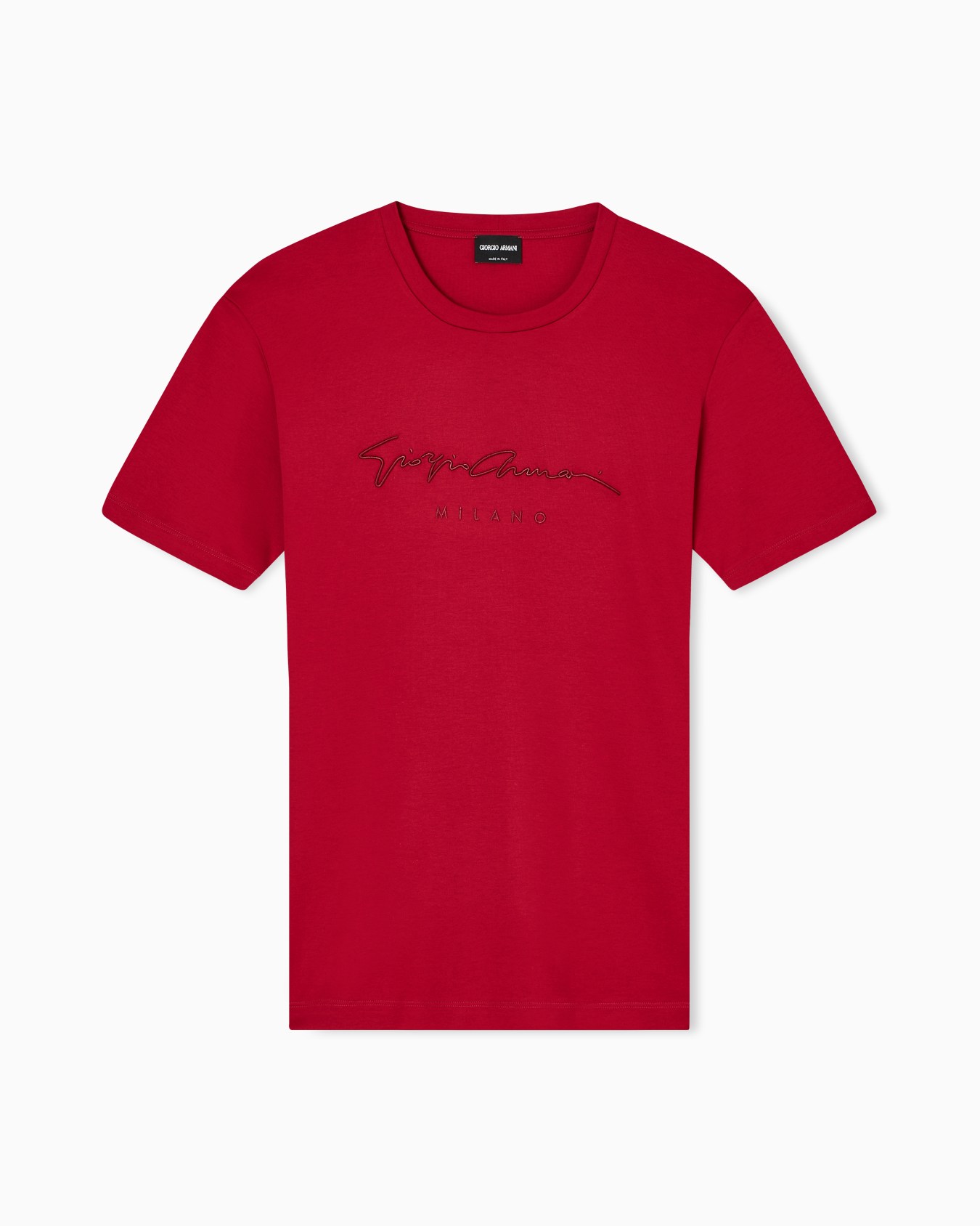Pure cotton interlock signature logo T-shirt Slide 0