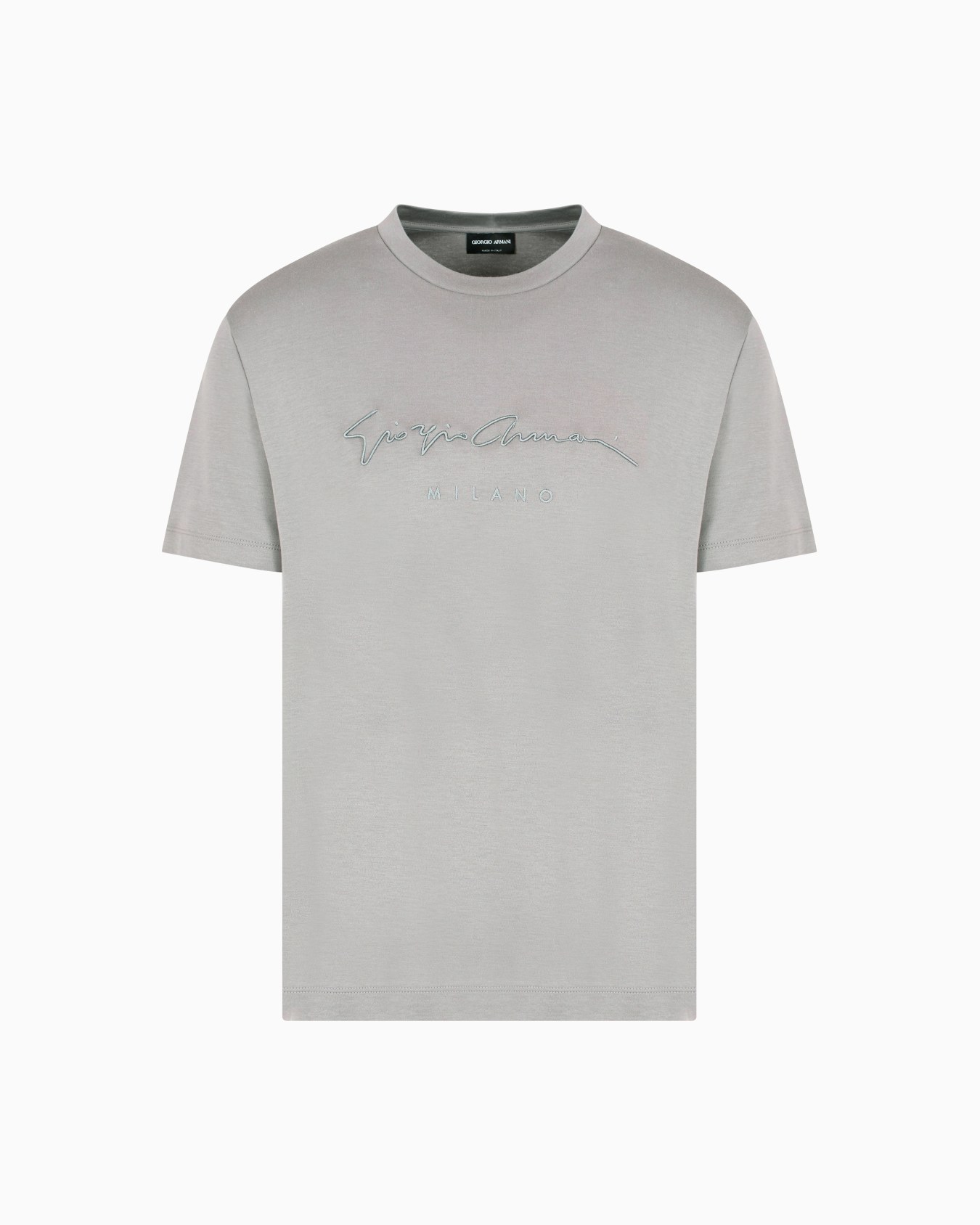Camiseta en interlock de algodón puro con logotipo de la firma Diapositiva 0