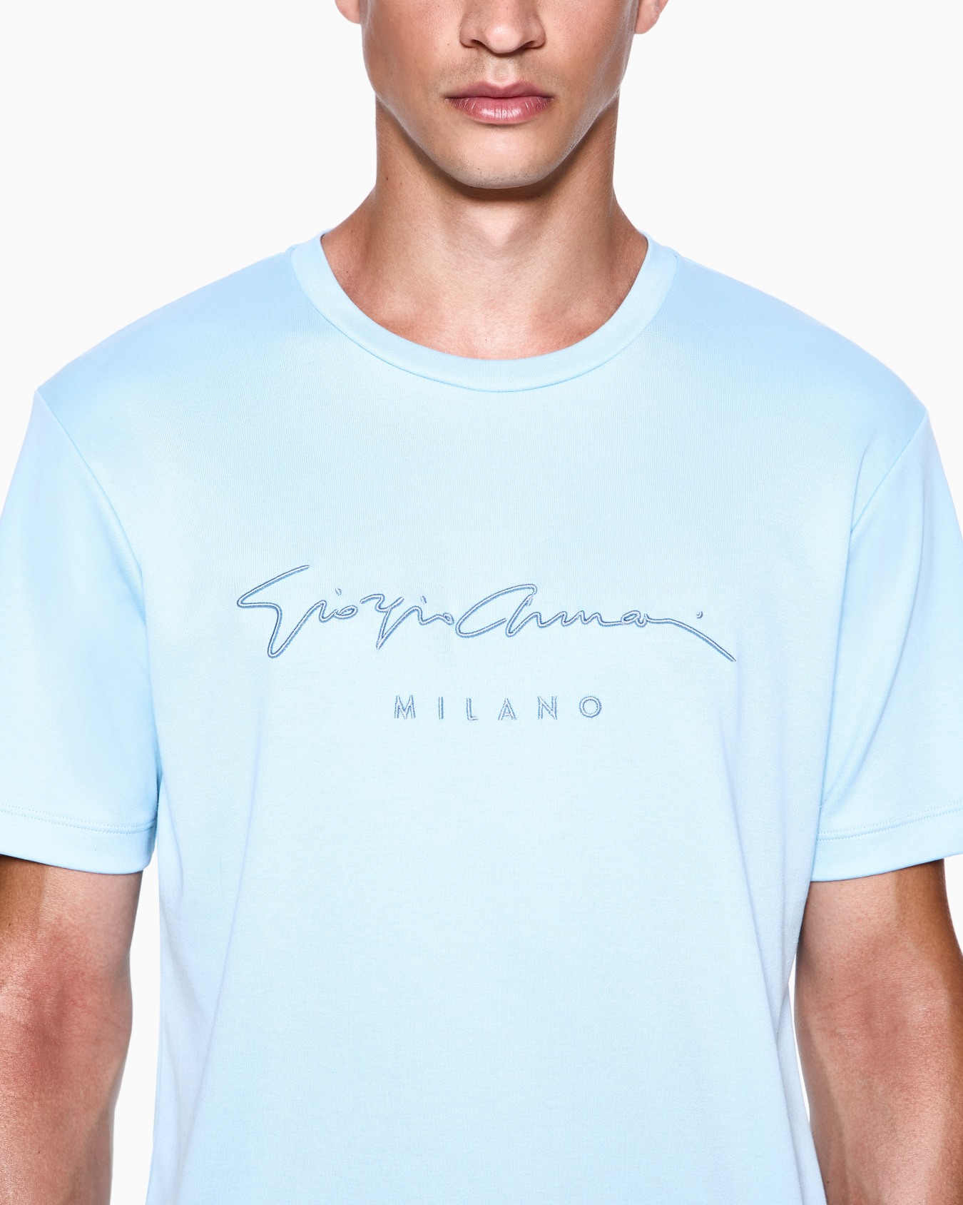 Pure cotton interlock signature logo T-shirt Slide 4