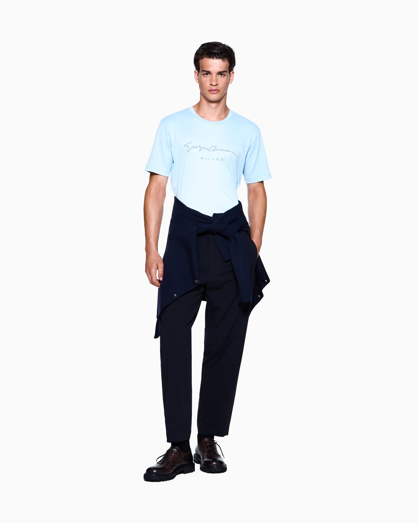 Pure cotton interlock signature logo T-shirt Slide 1
