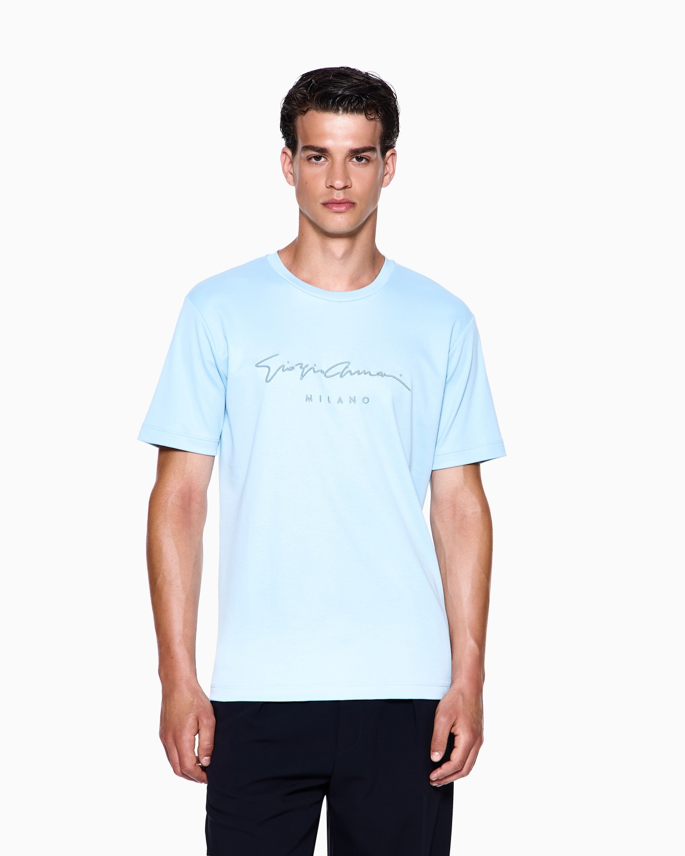Pure cotton interlock signature logo T-shirt Slide 3