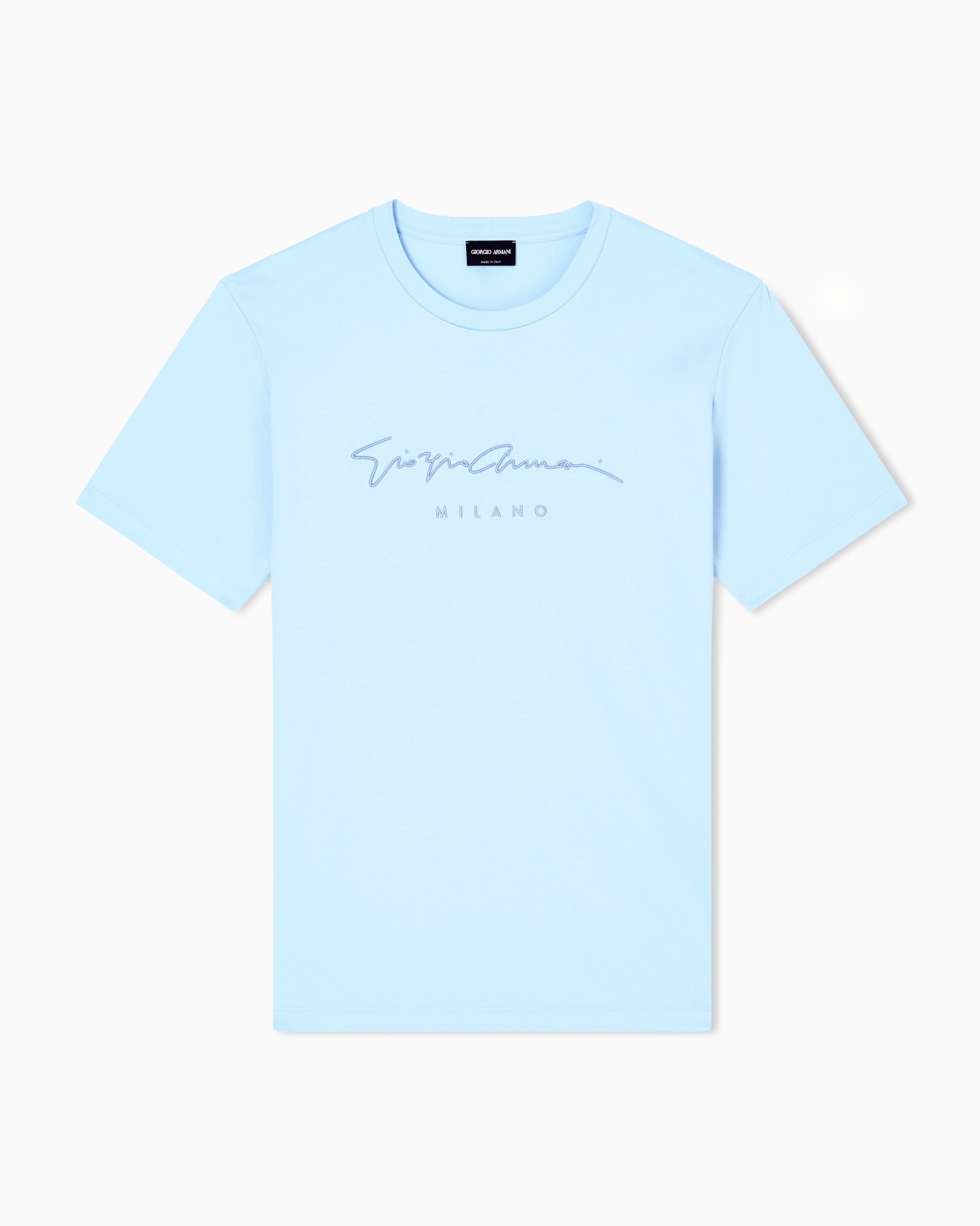 Pure cotton interlock signature logo T-shirt Slide 0