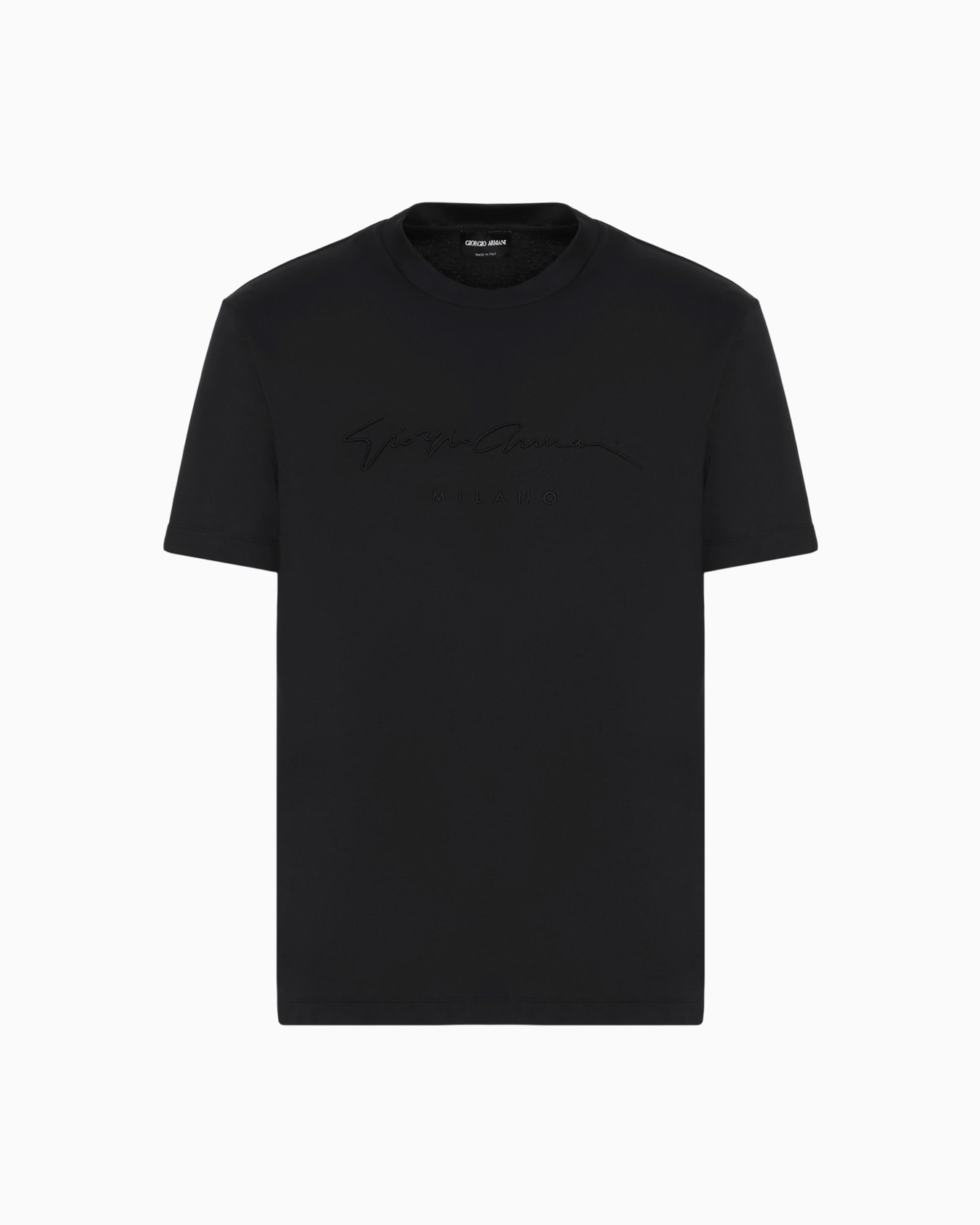 T-shirt en interlock de pur coton avec logo emblématique Diapositive 0