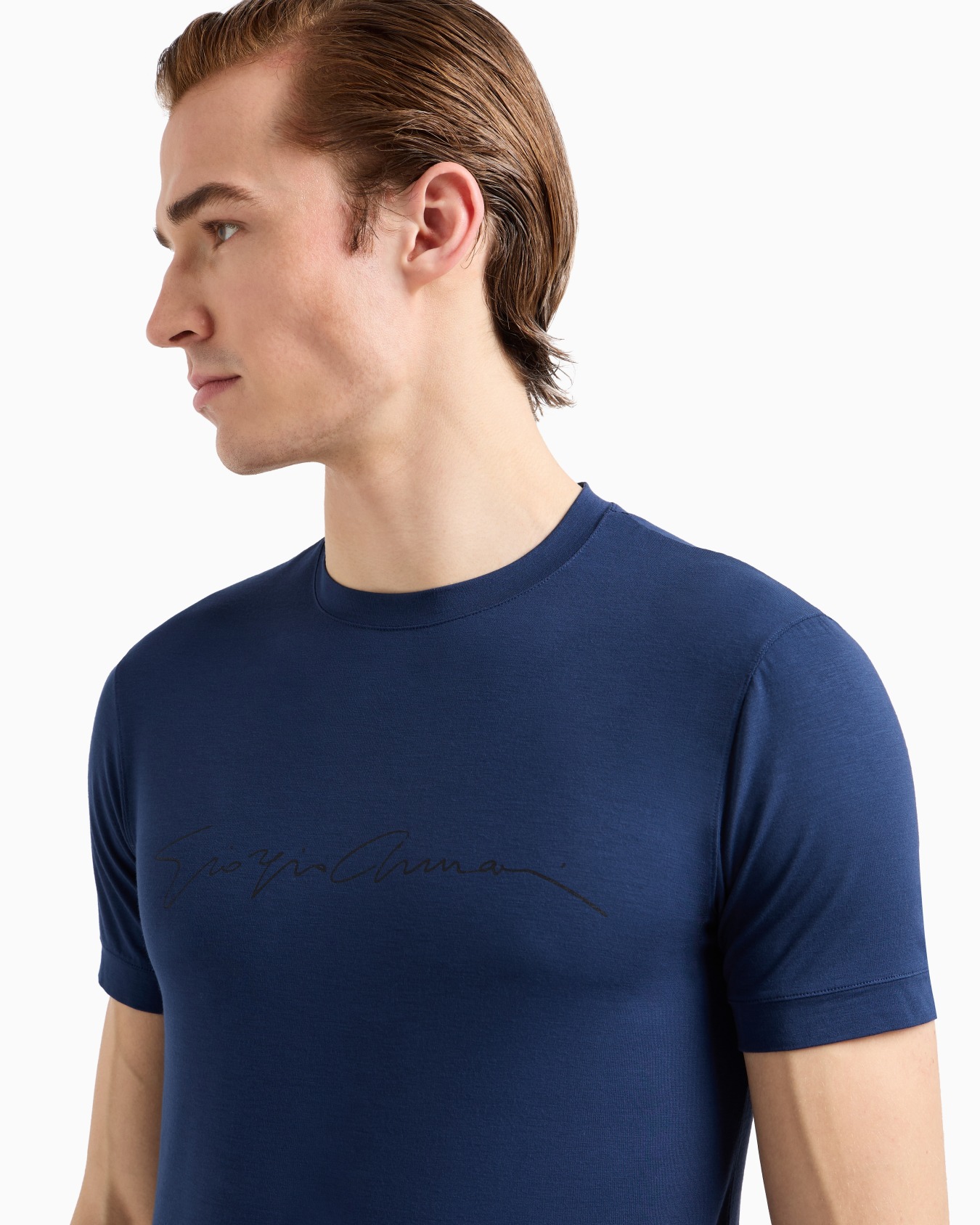 ASV stretch-viscose T-shirt with signature logo Slide 4