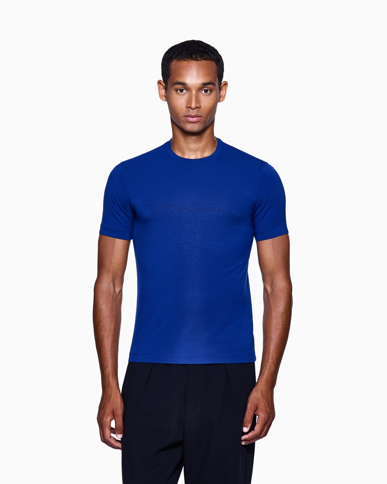 ASV stretch-viscose T-shirt with signature logo Slide 3