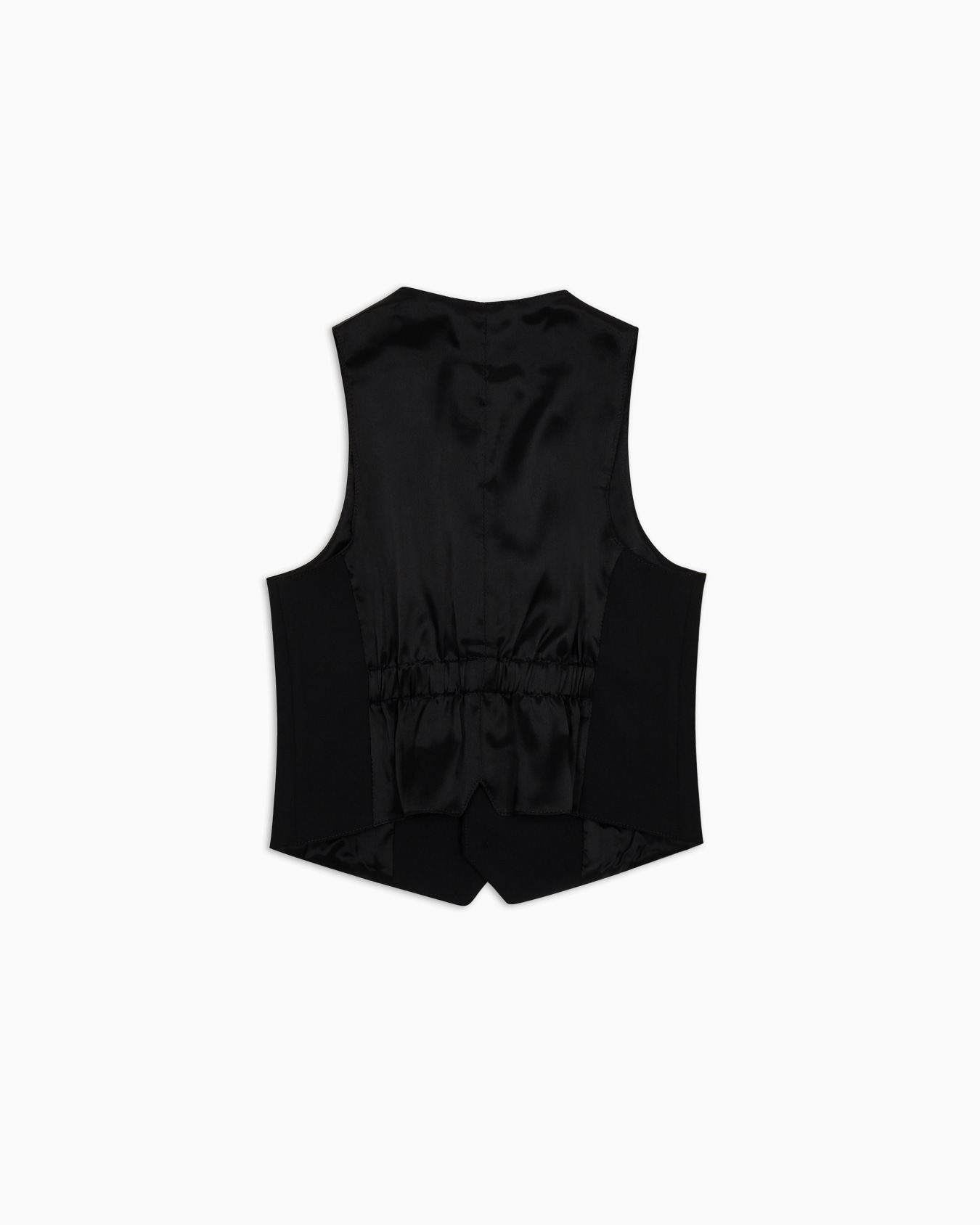 Gilet à simple boutonnage en laine froide avec détails en satin Diapositive 2