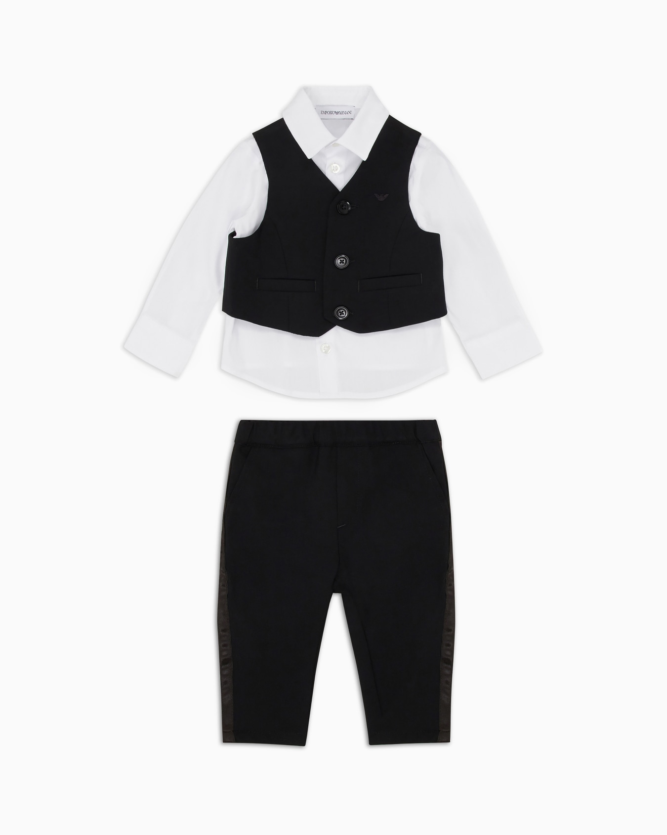 Suit with shirt, waistcoat and trousers in light wool Slide 0