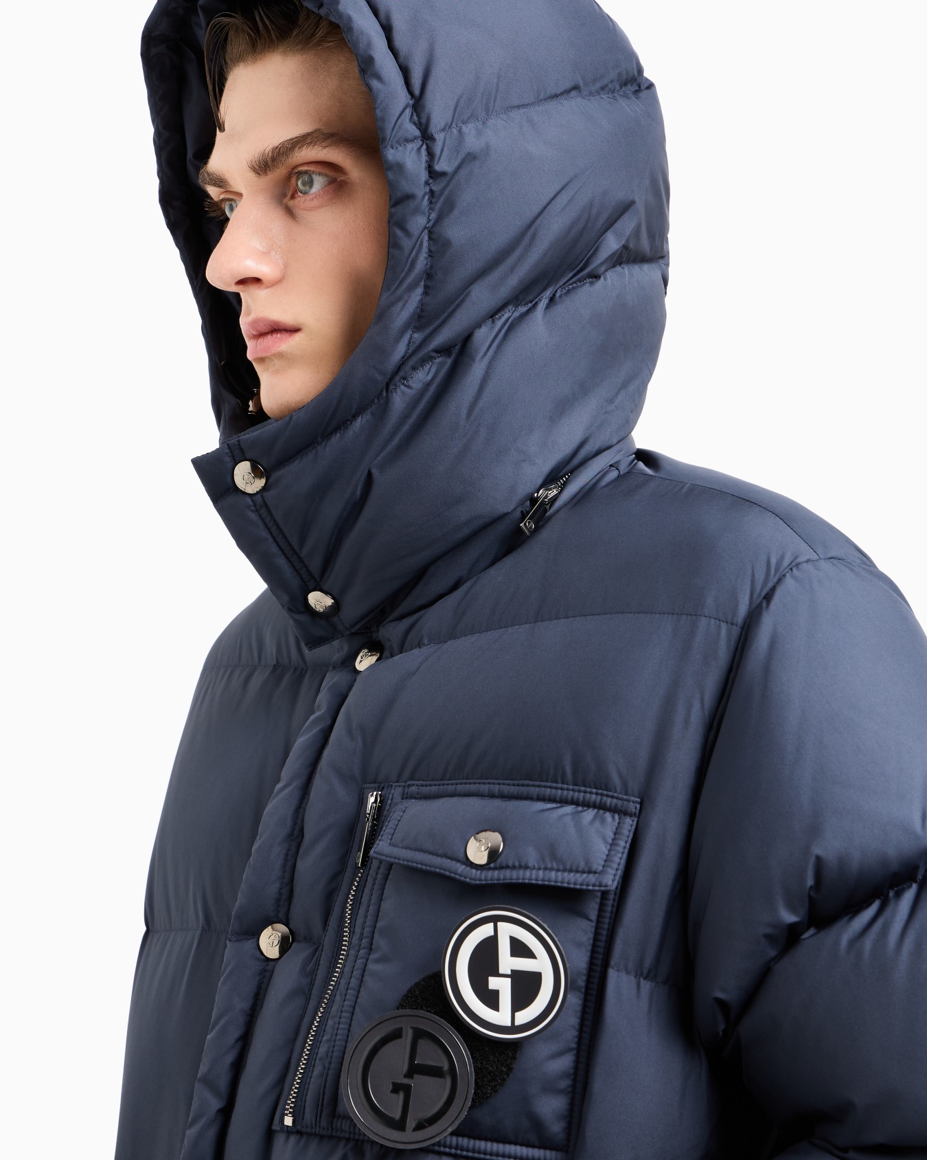 Hooded bomber jacket with goose-down padding ASV Slide 4