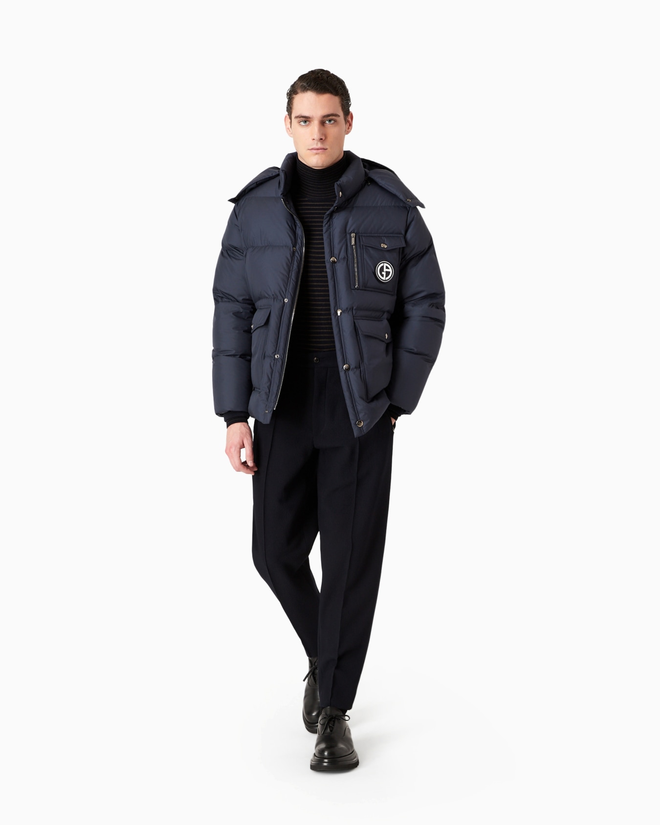 Hooded bomber jacket with goose-down padding ASV Slide 3