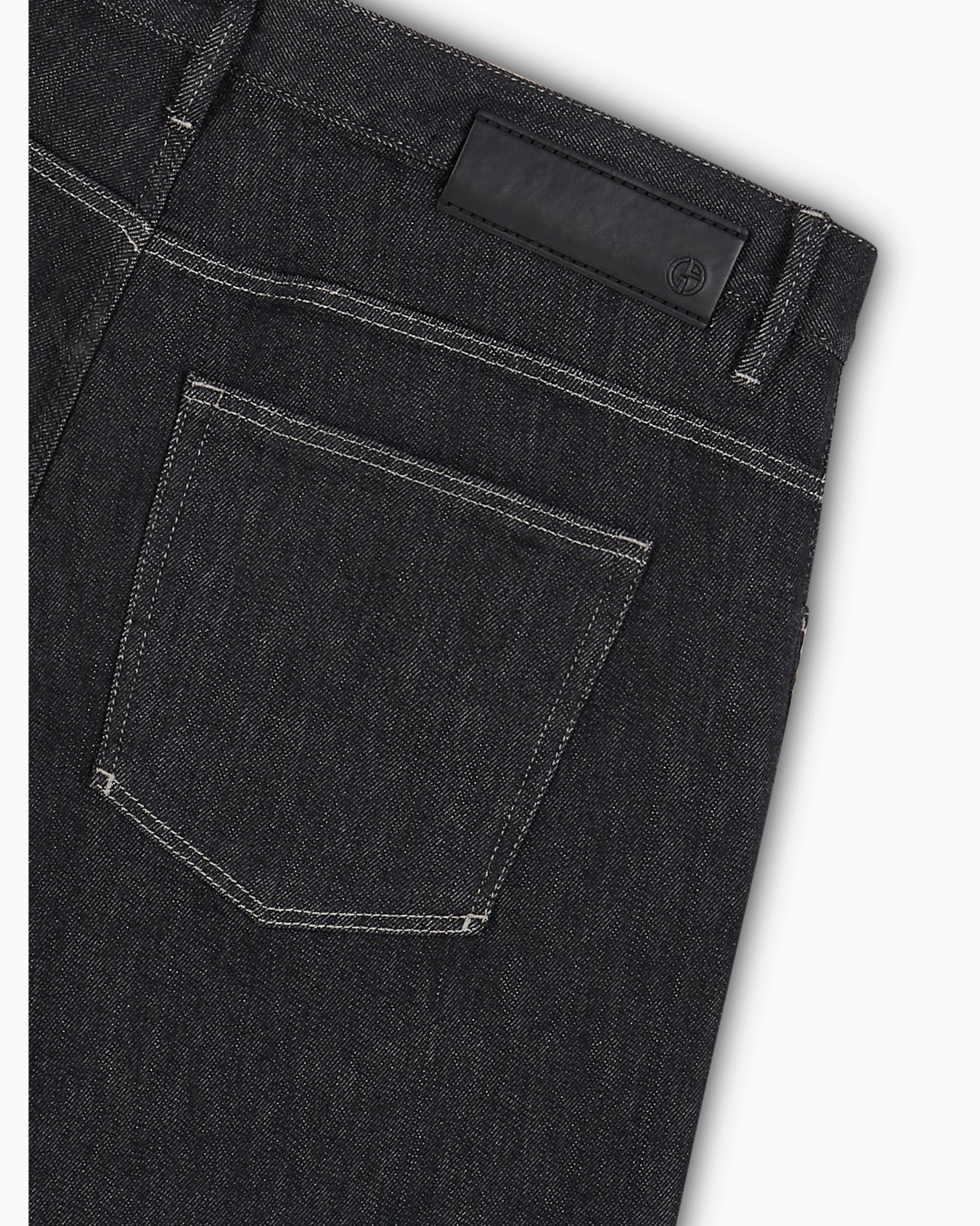 Five-pocket, regular fit, stretch cotton-denim trousers Slide 1