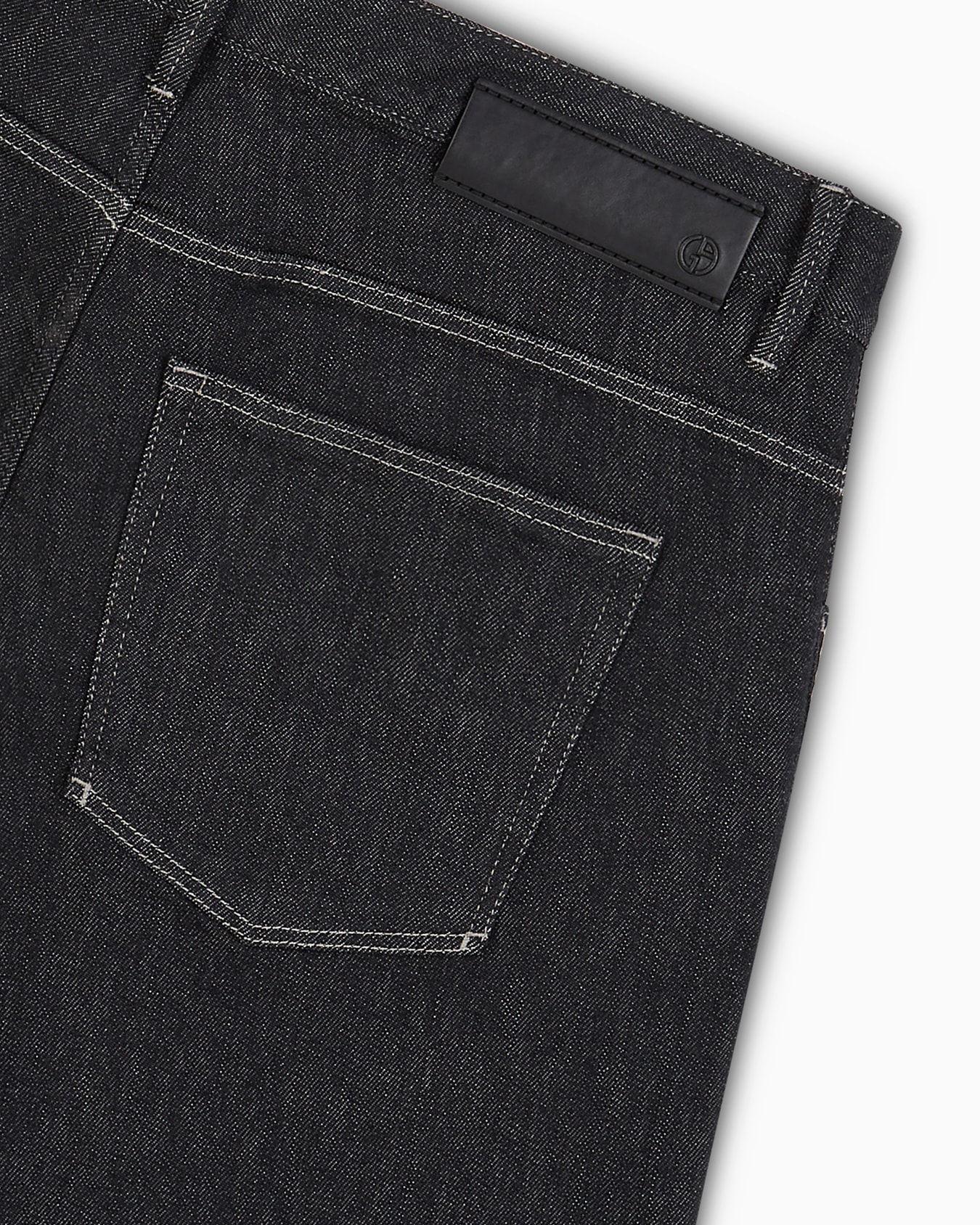 Five-pocket, regular fit, stretch cotton-denim trousers Slide 1