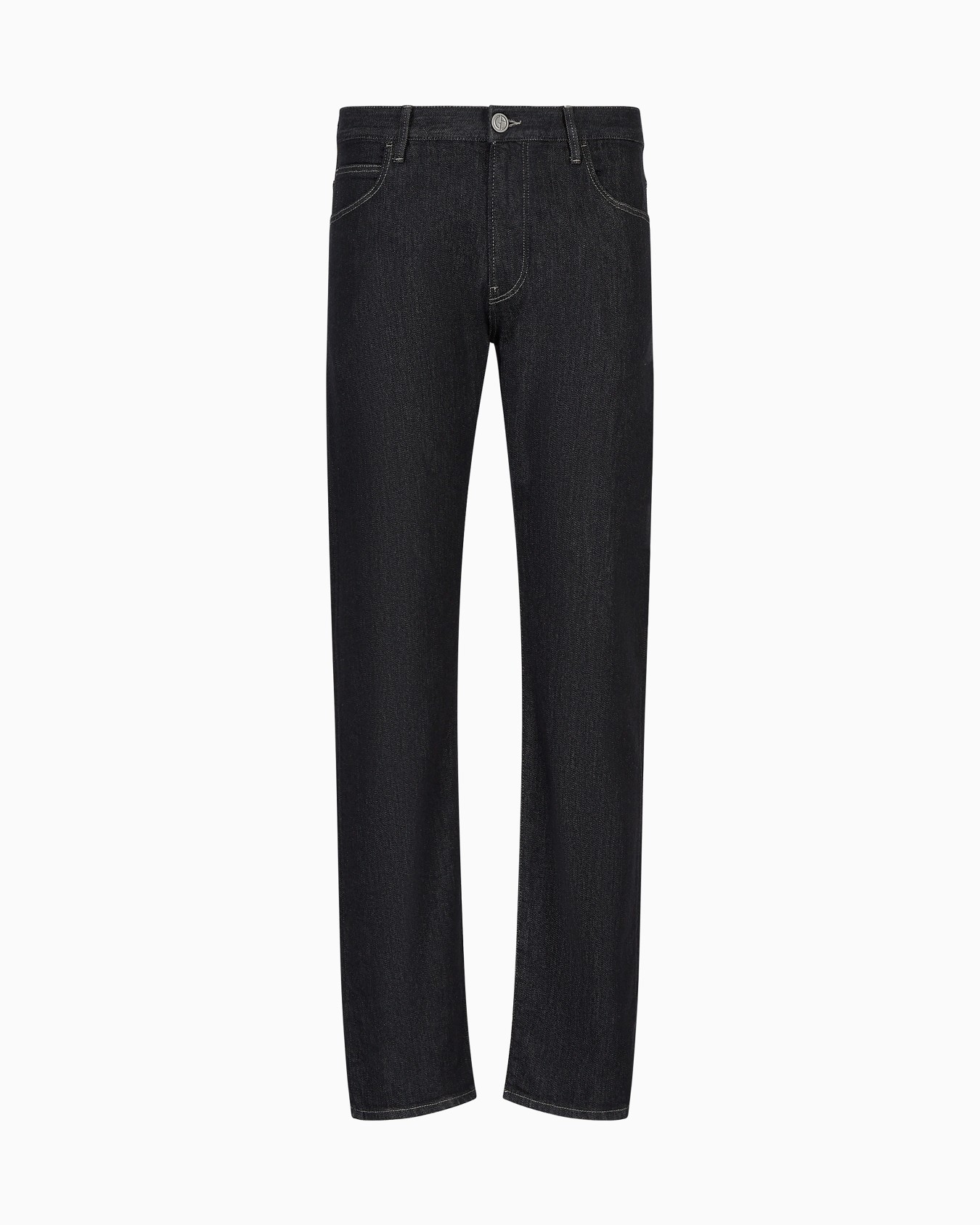 Five-pocket, regular fit, stretch cotton-denim trousers Slide 0