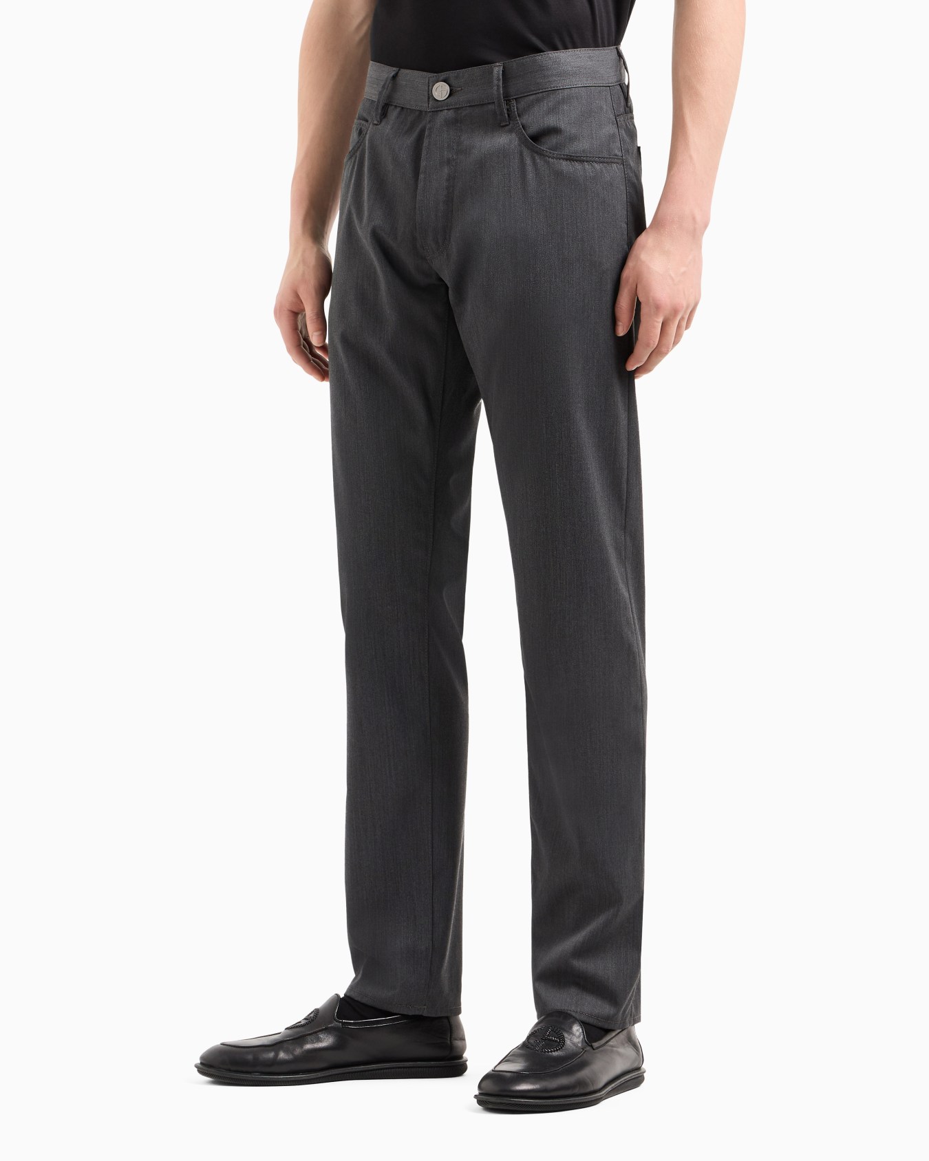 Pantalon 5 poches à coupe classique en laine vierge Diapositive 3