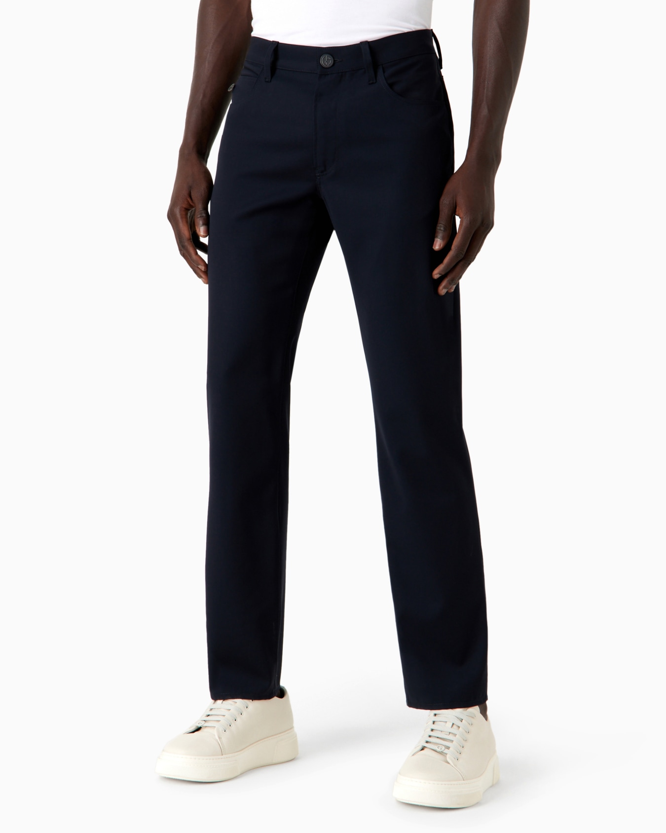 Five-pocket, regular-fit, virgin-wool trousers Slide 1