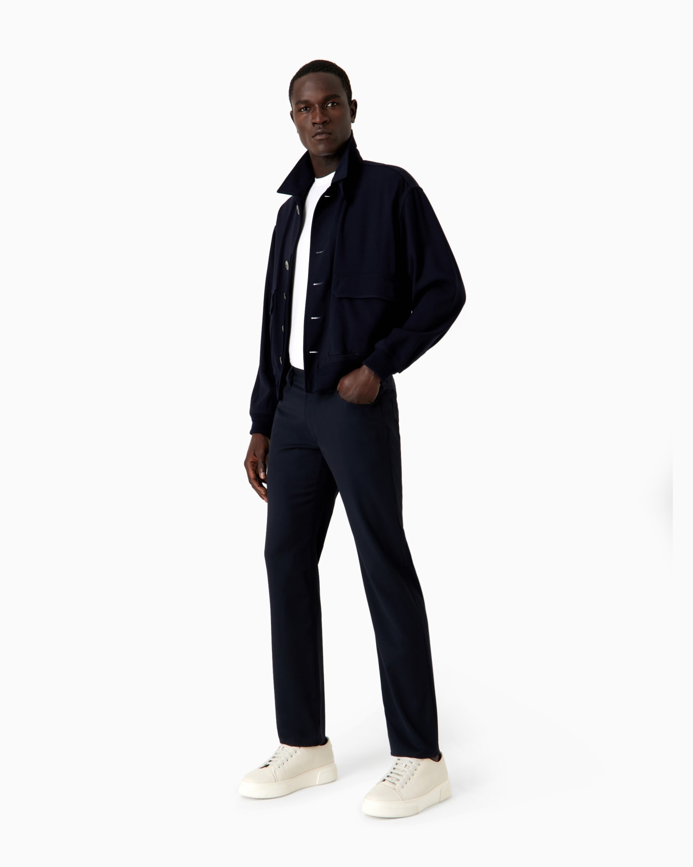 Five-pocket, regular-fit, virgin-wool trousers Slide 3