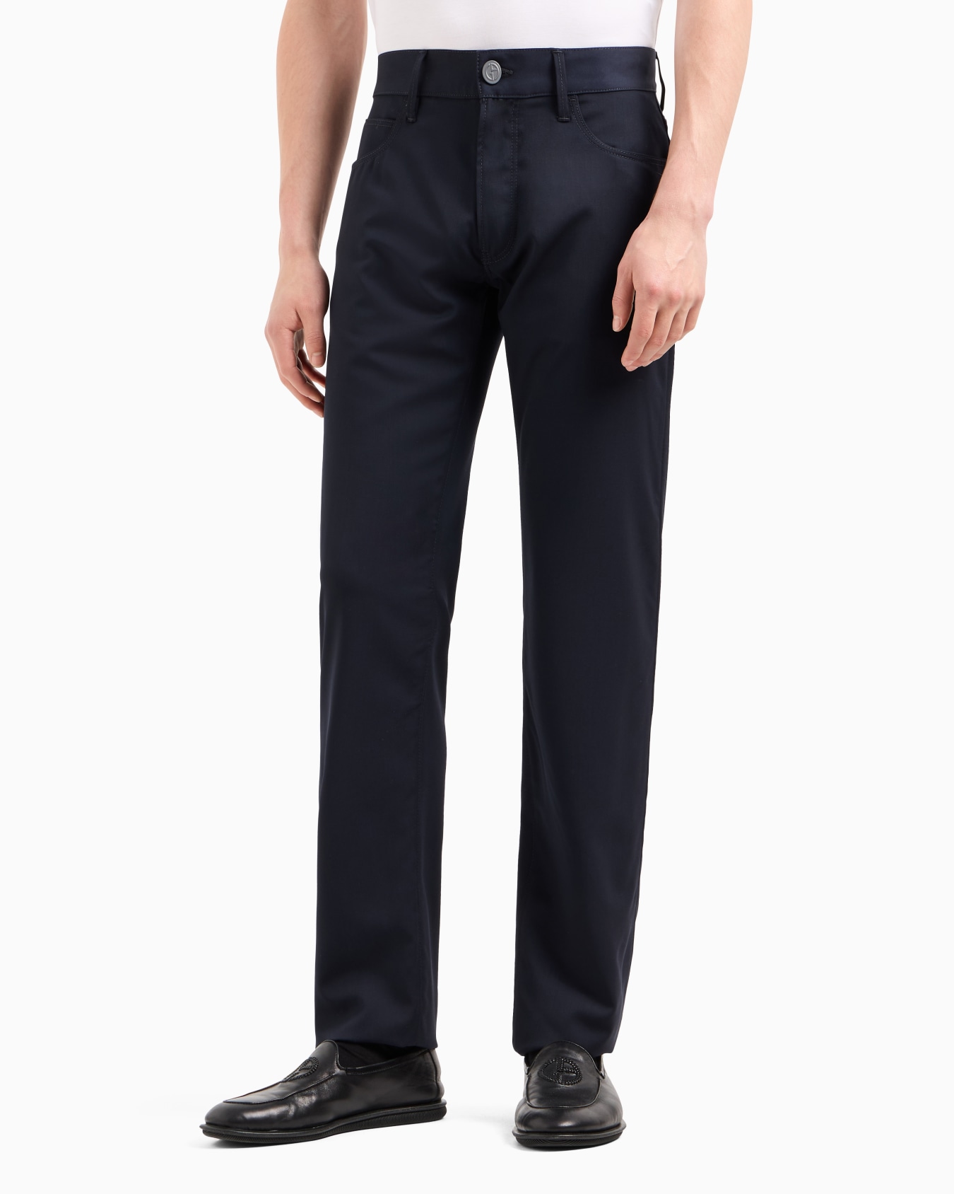 Pantalon 5 poches à coupe classique en laine vierge Diapositive 3