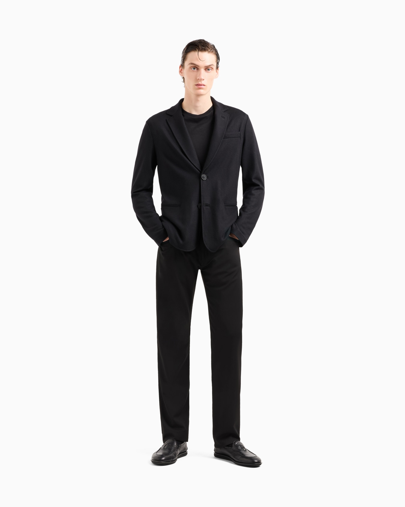 Pantalon 5 poches à coupe classique en laine vierge Diapositive 1