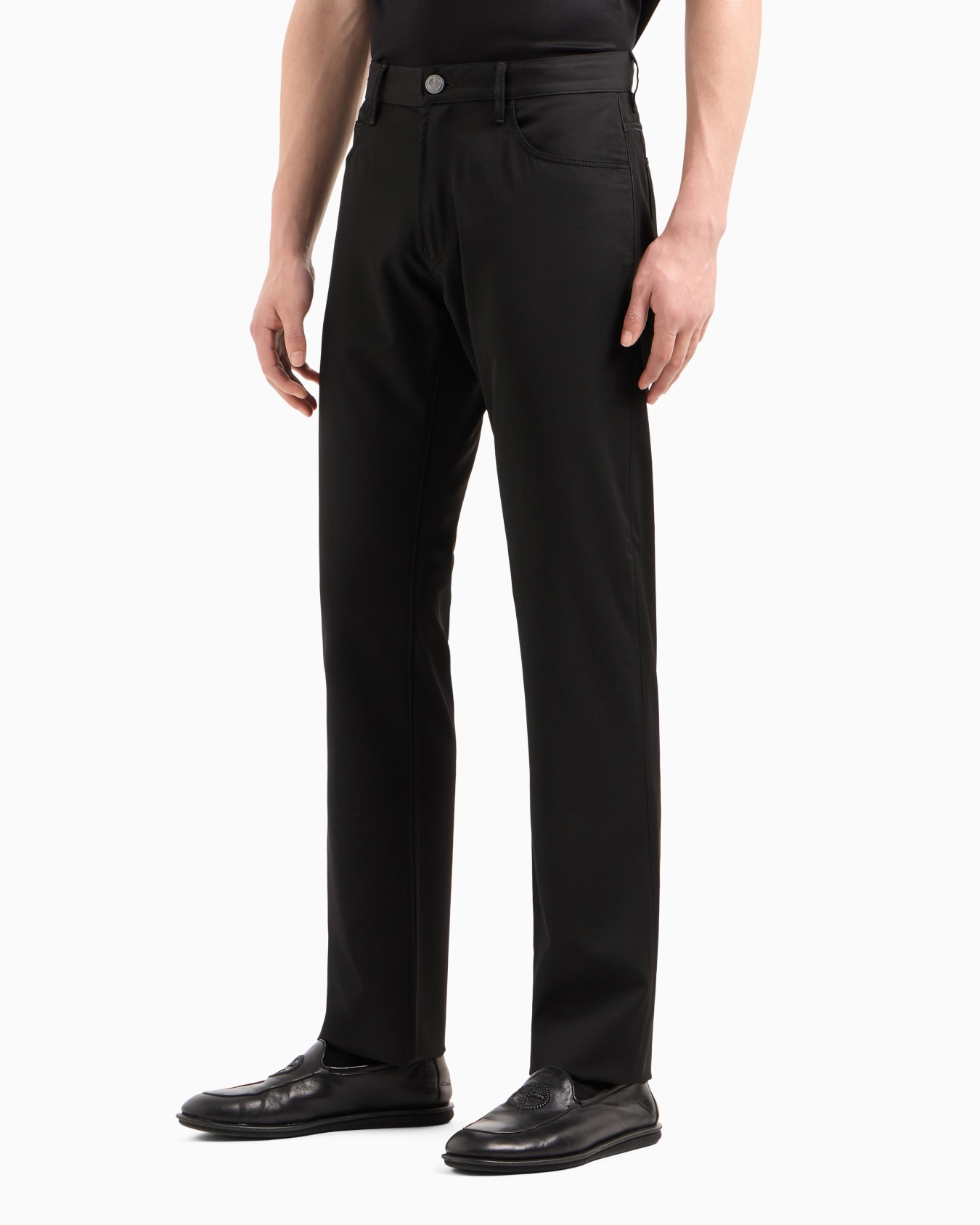 Pantalon 5 poches à coupe classique en laine vierge Diapositive 3
