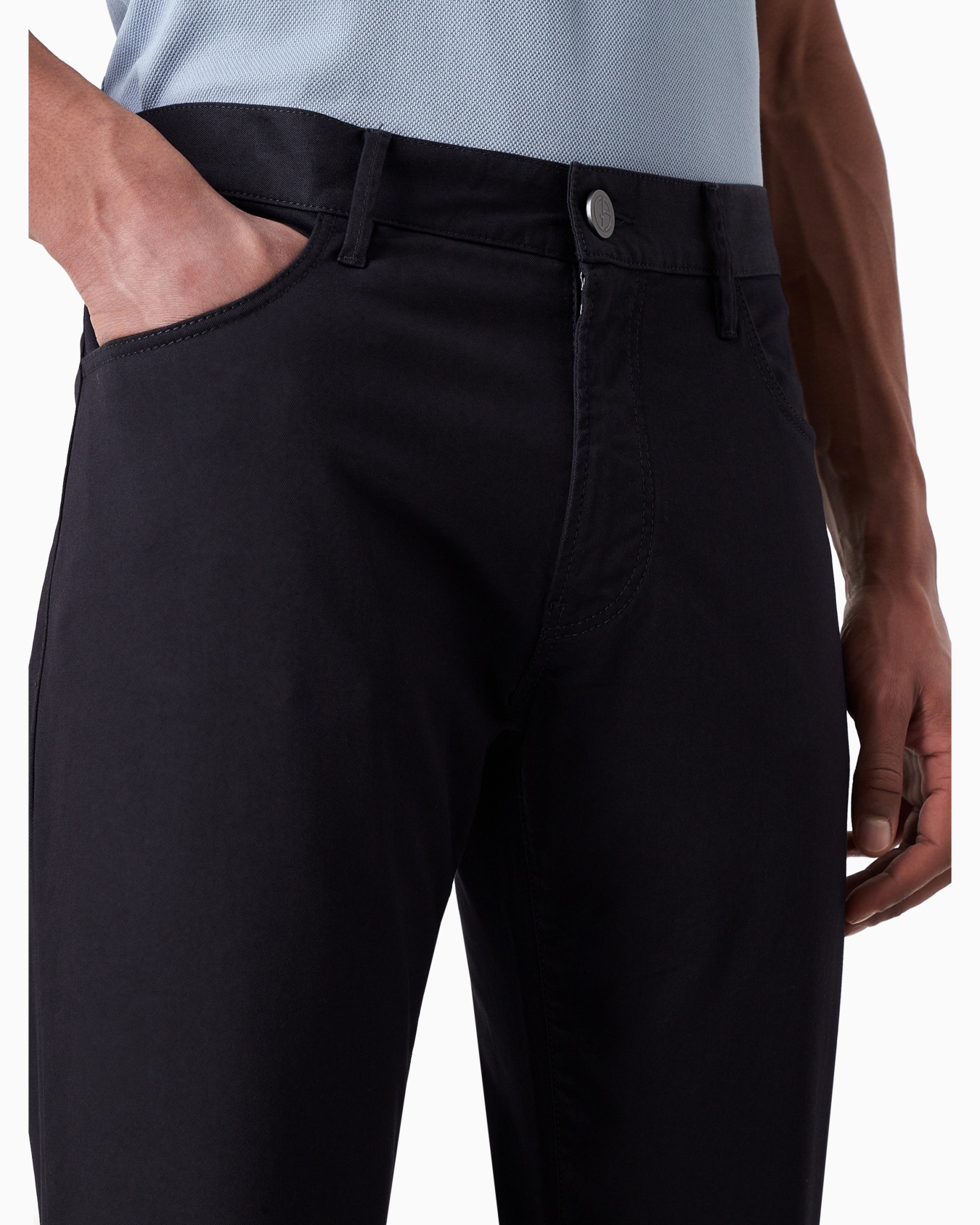 Regular-fit, five-pocket trousers in stretch cotton Slide 5