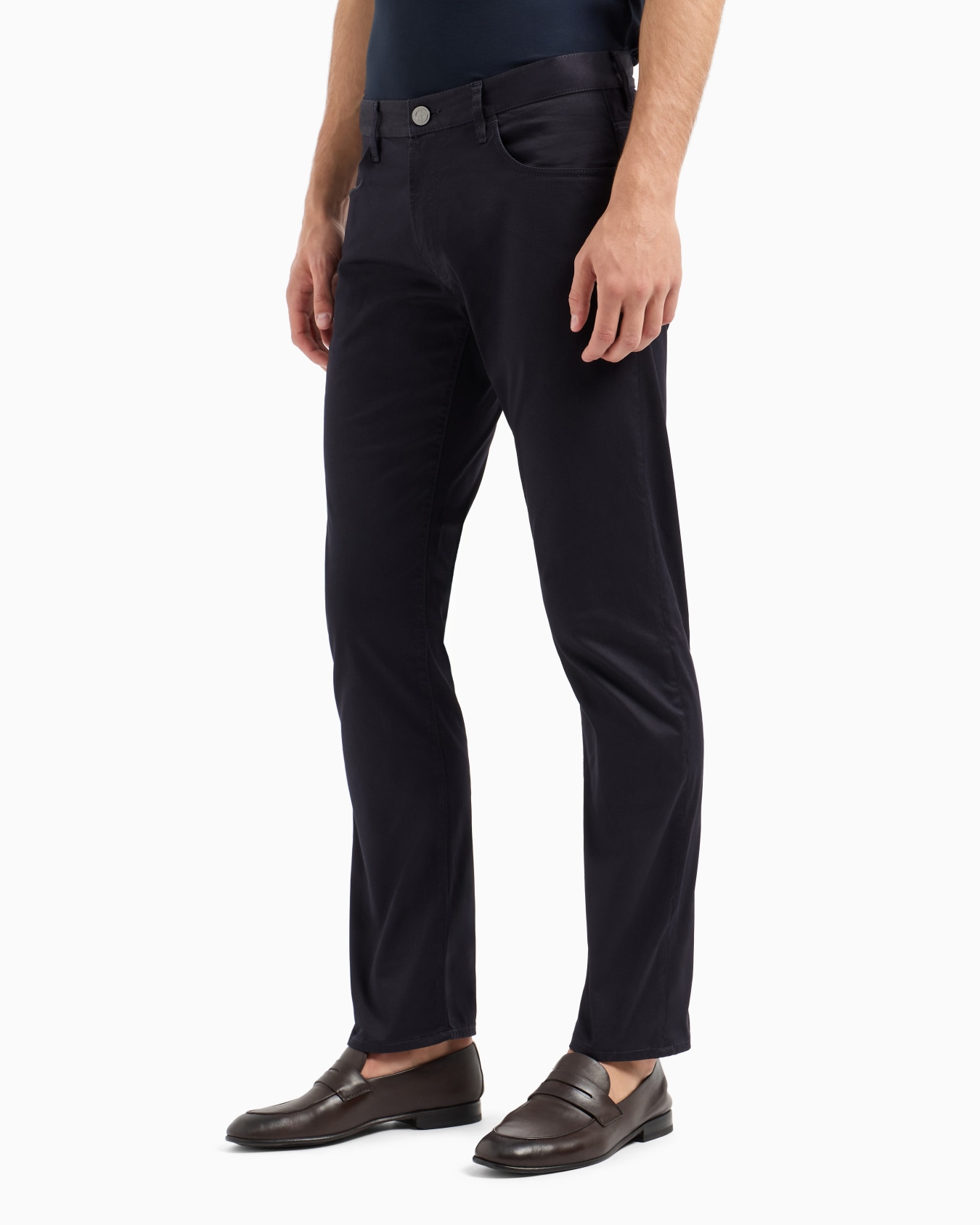 Regular-fit, five-pocket trousers in stretch cotton Slide 1