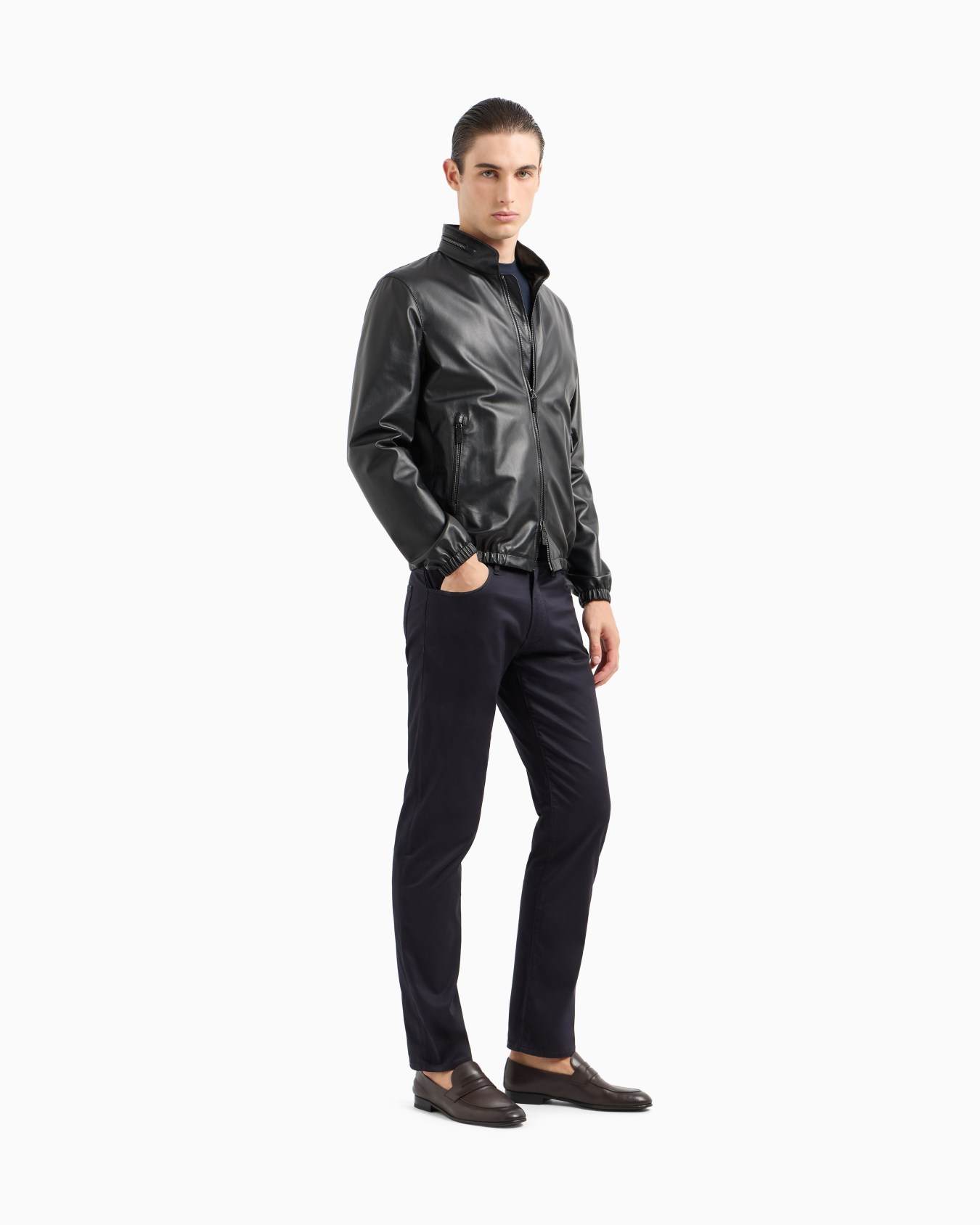 Pantalon 5 poches coupe classique en coton stretch Diapositive 1