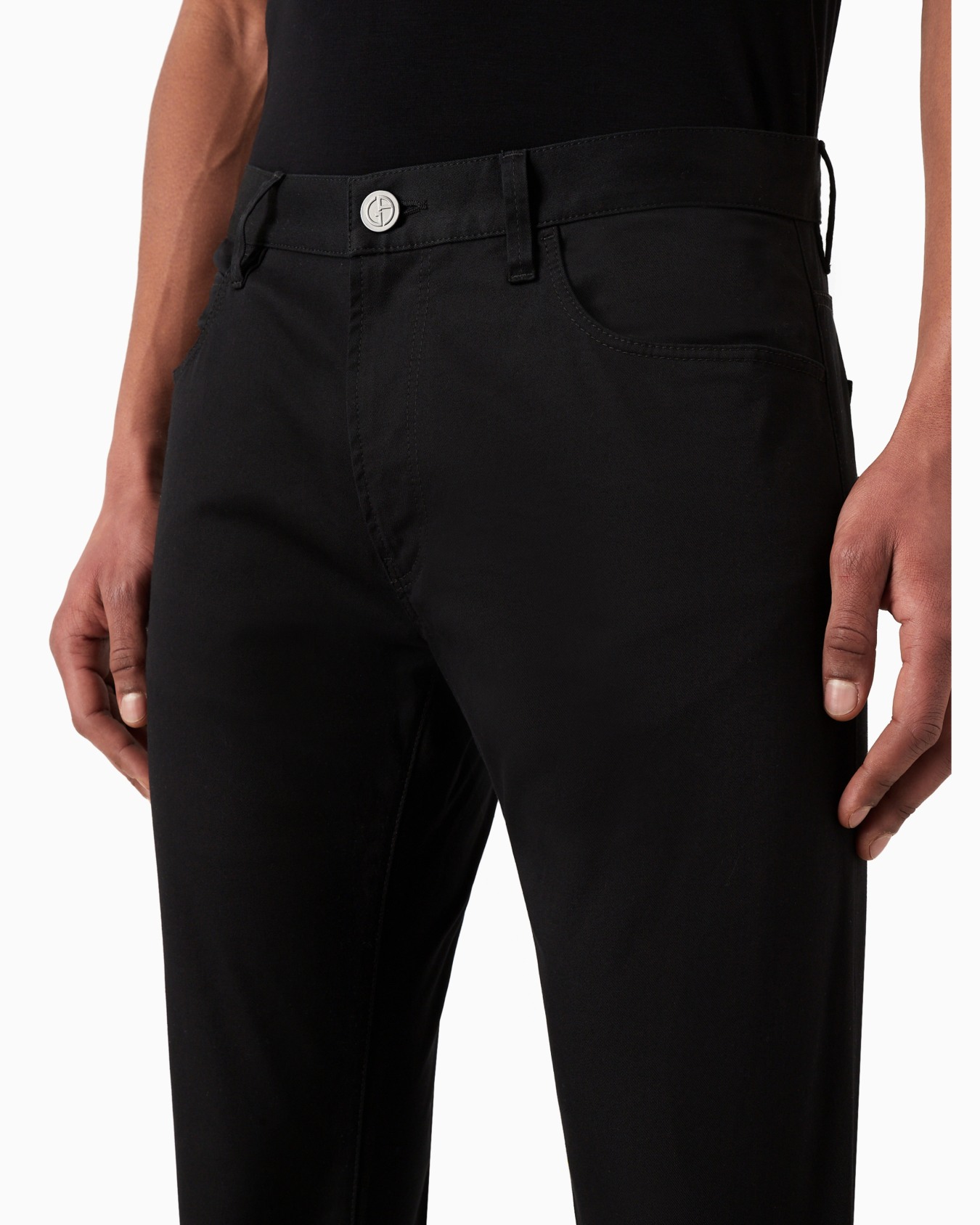 Regular-fit, five-pocket trousers in stretch cotton Slide 5