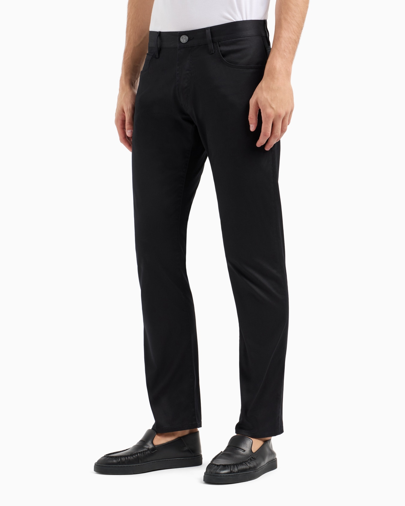 Regular-fit, five-pocket trousers in stretch cotton Slide 1
