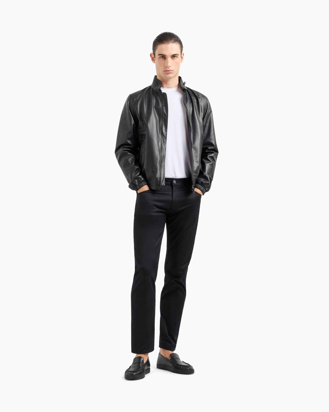 Pantalon 5 poches coupe classique en coton stretch Diapositive 1