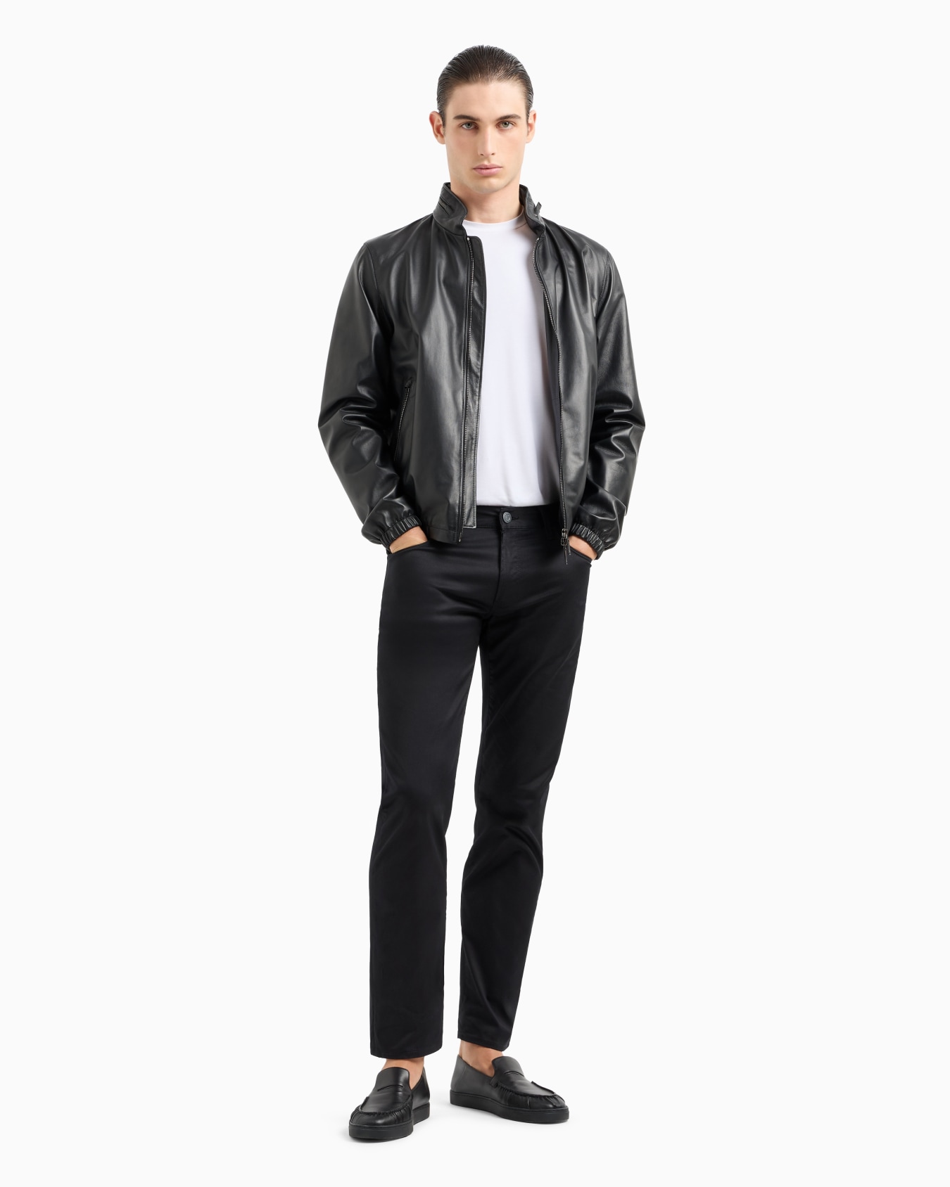 Regular-fit, five-pocket trousers in stretch cotton Slide 3