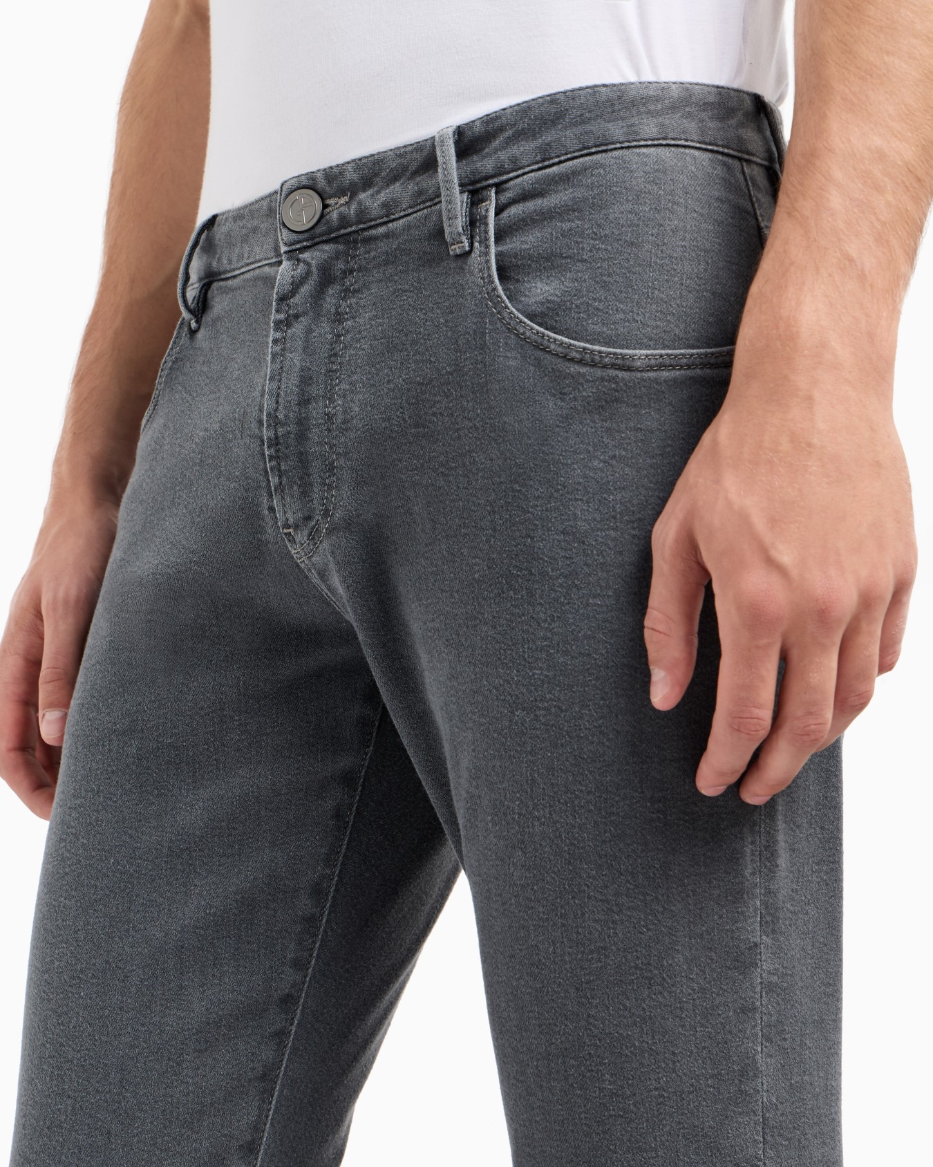 Five-pocket, slim-fit, stretch cotton-denim trousers Slide 4
