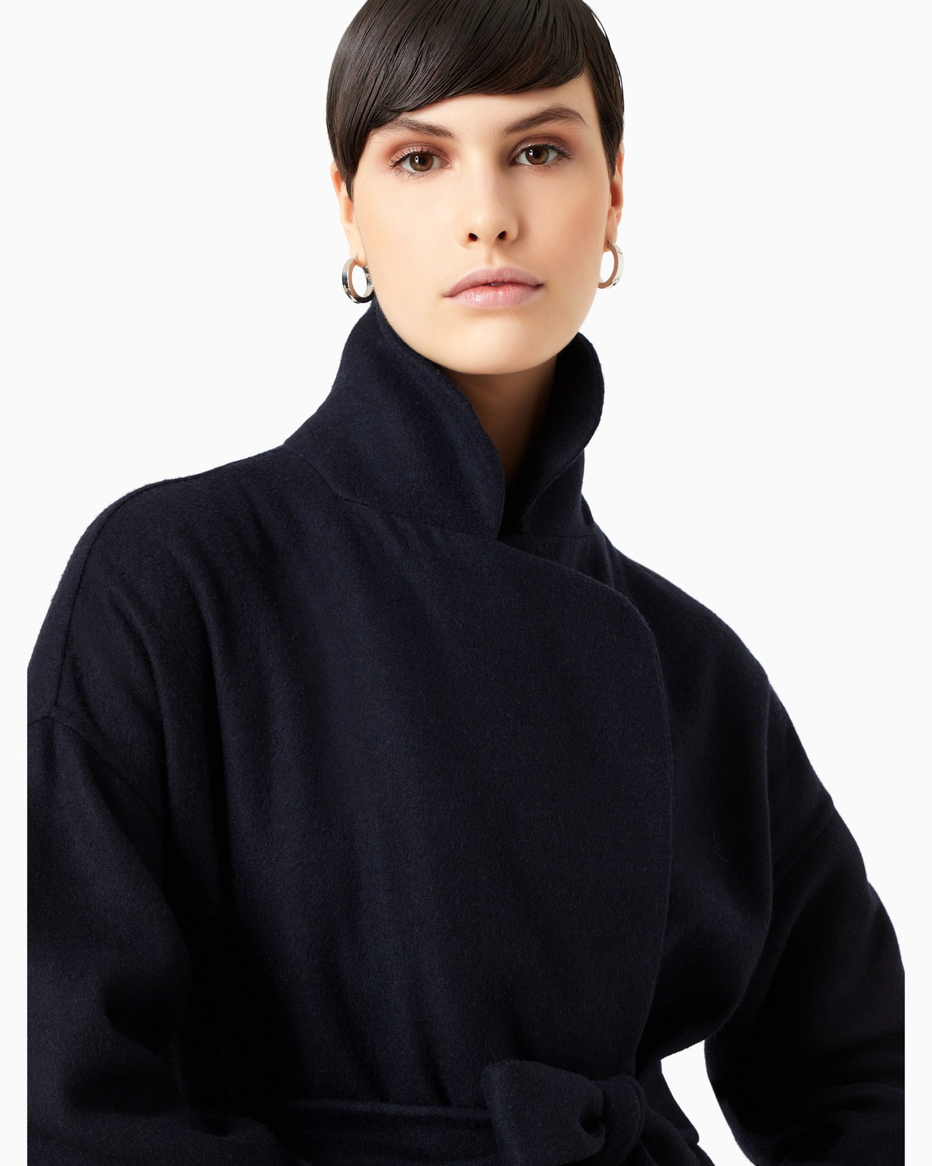 Two-toned, double-faced cashmere long coat Slide 5