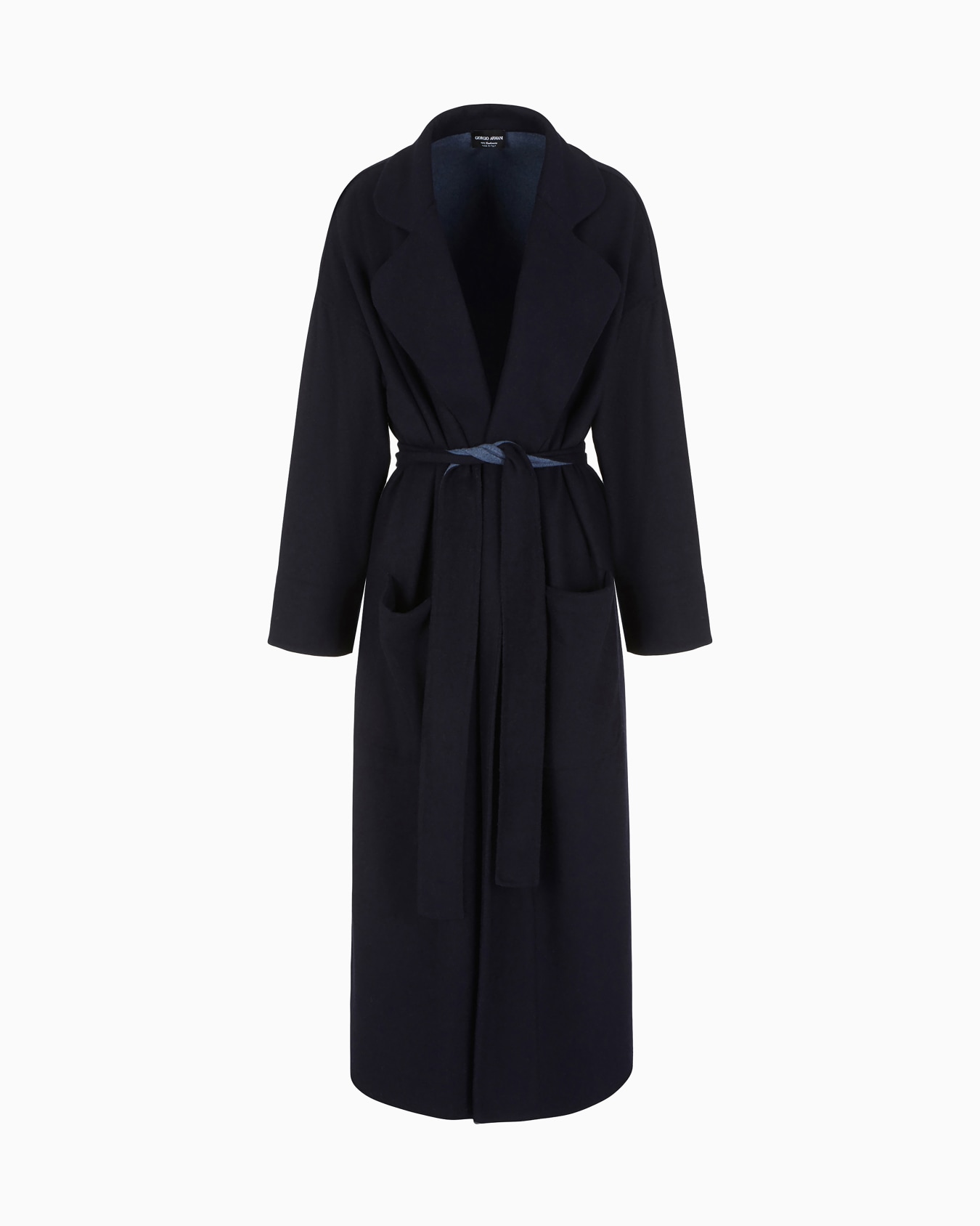 Two-toned, double-faced cashmere long coat Slide 0