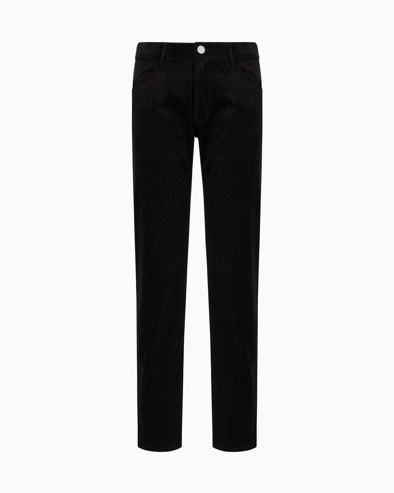 Regular-fit, five-pocket trousers in ribbed cotton and cashmere Slide 0