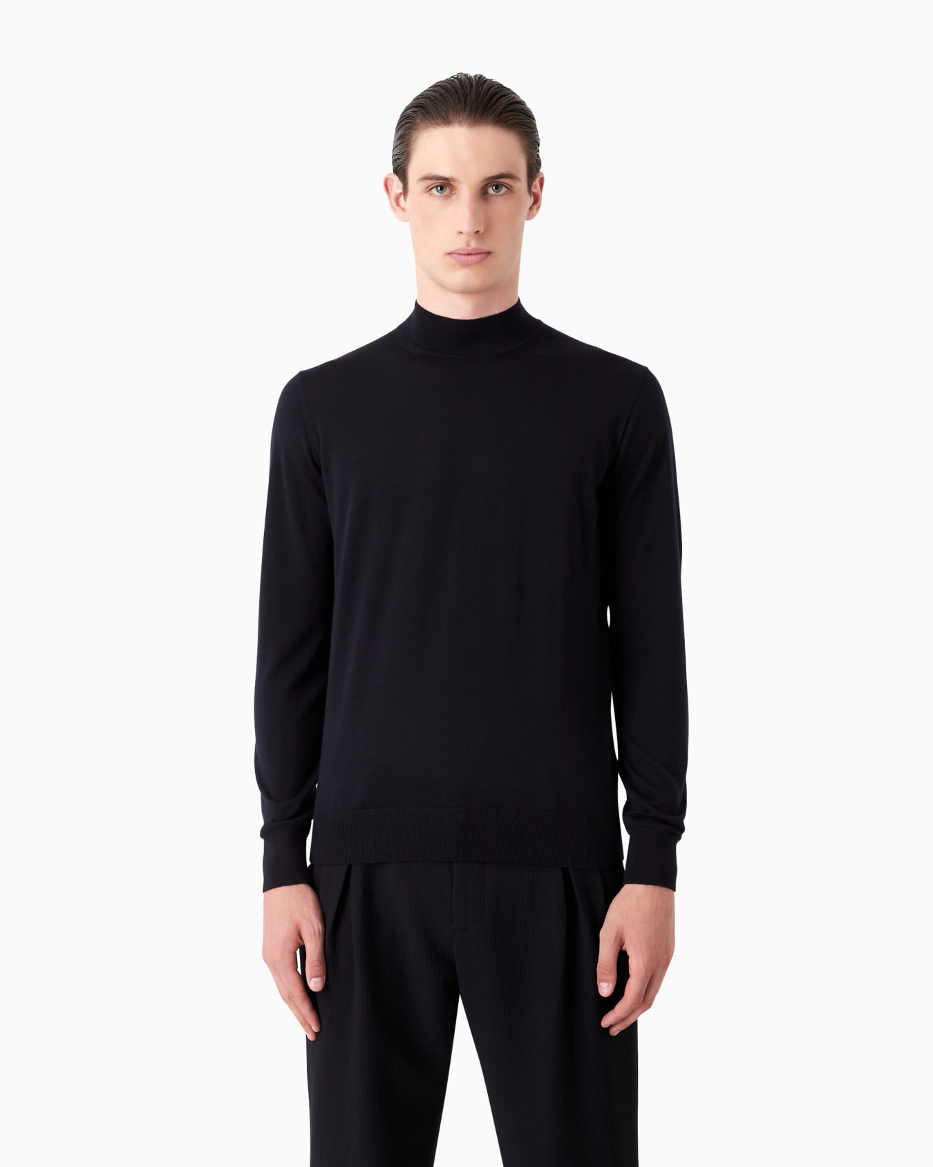 Virgin-wool mock-neck jumper Slide 1