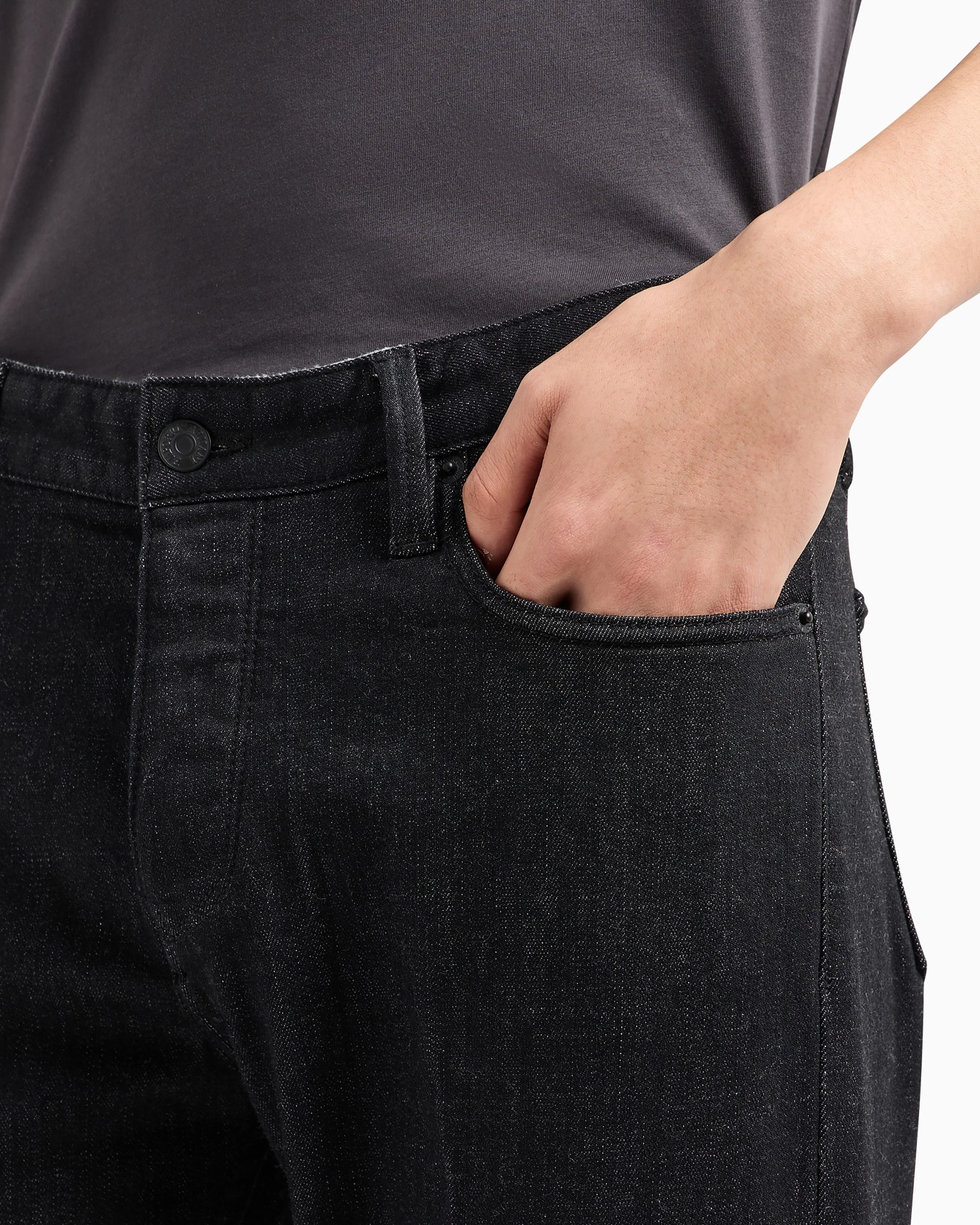 J75 slim-fit jeans in marble-wash, jersey fleece-feel stretch denim Slide 4
