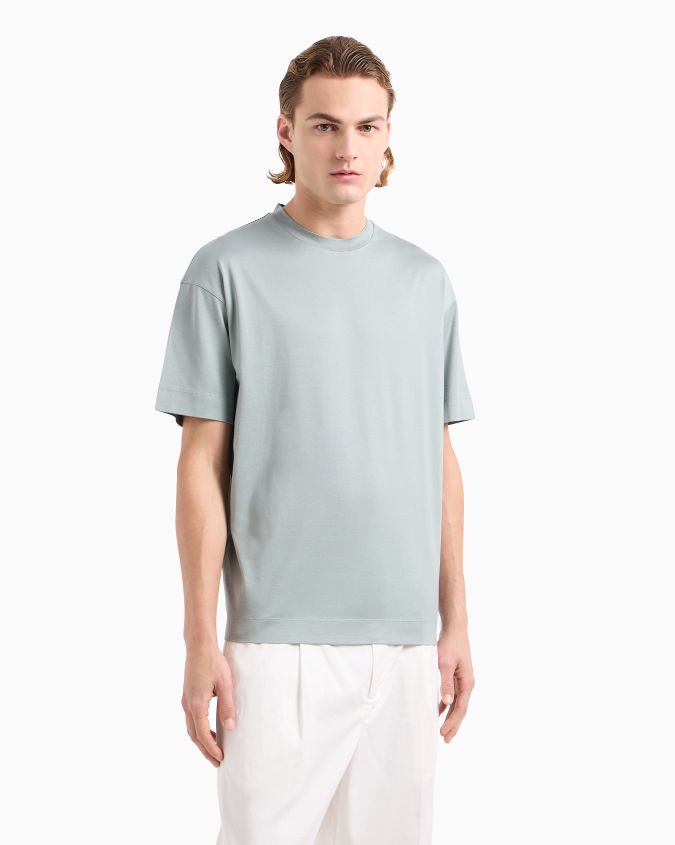 Loose-fit T-shirt in an ASV Lyocell-blend jersey Slide 1
